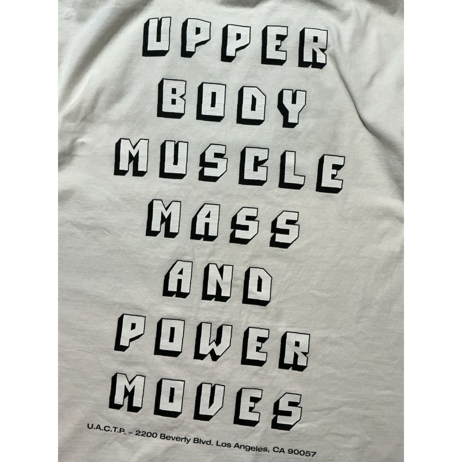 Undefeated VINTAGE Undefeated T-Shirt White Undefeated X UACTP Fit Upper Body Muscle Mass & Power Moves Sz.L Mens Shirt Size US L / EU 52-54 / 3 - 5 Thumbnail