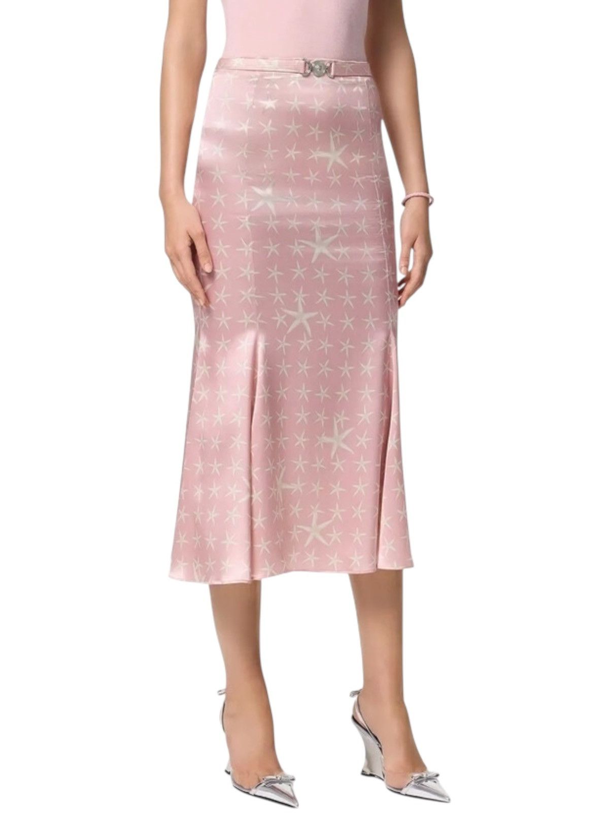 Versace Versace Silk Starfish Print Midi Skirt – Size XS Size 26" / US 2 / IT 38 - 2 Thumbnail