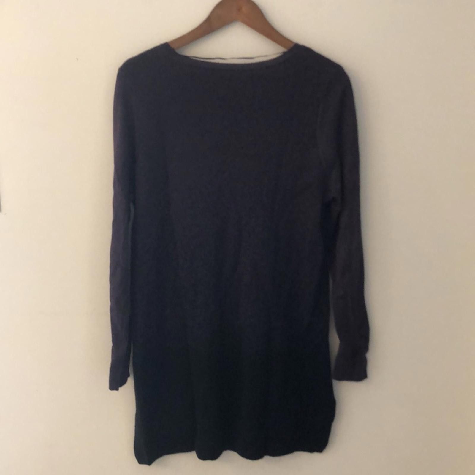 Apt. 9 Apt. 9 Dark Purple black metallic midi Sweater dress SZ LG Size US L / EU 52-54 / 3 - 2 Thumbnail