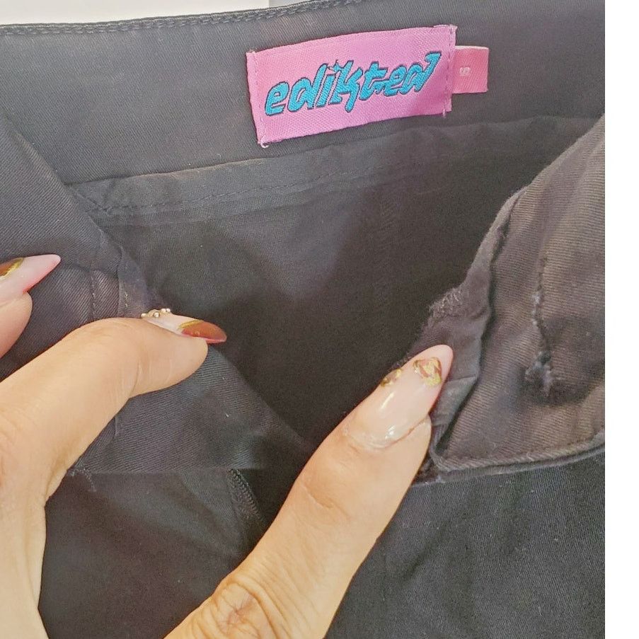 Other Edikted Black Cargo Utility Pants Zip Pockets Small Size 28" / US 6 / IT 42 - 4 Thumbnail