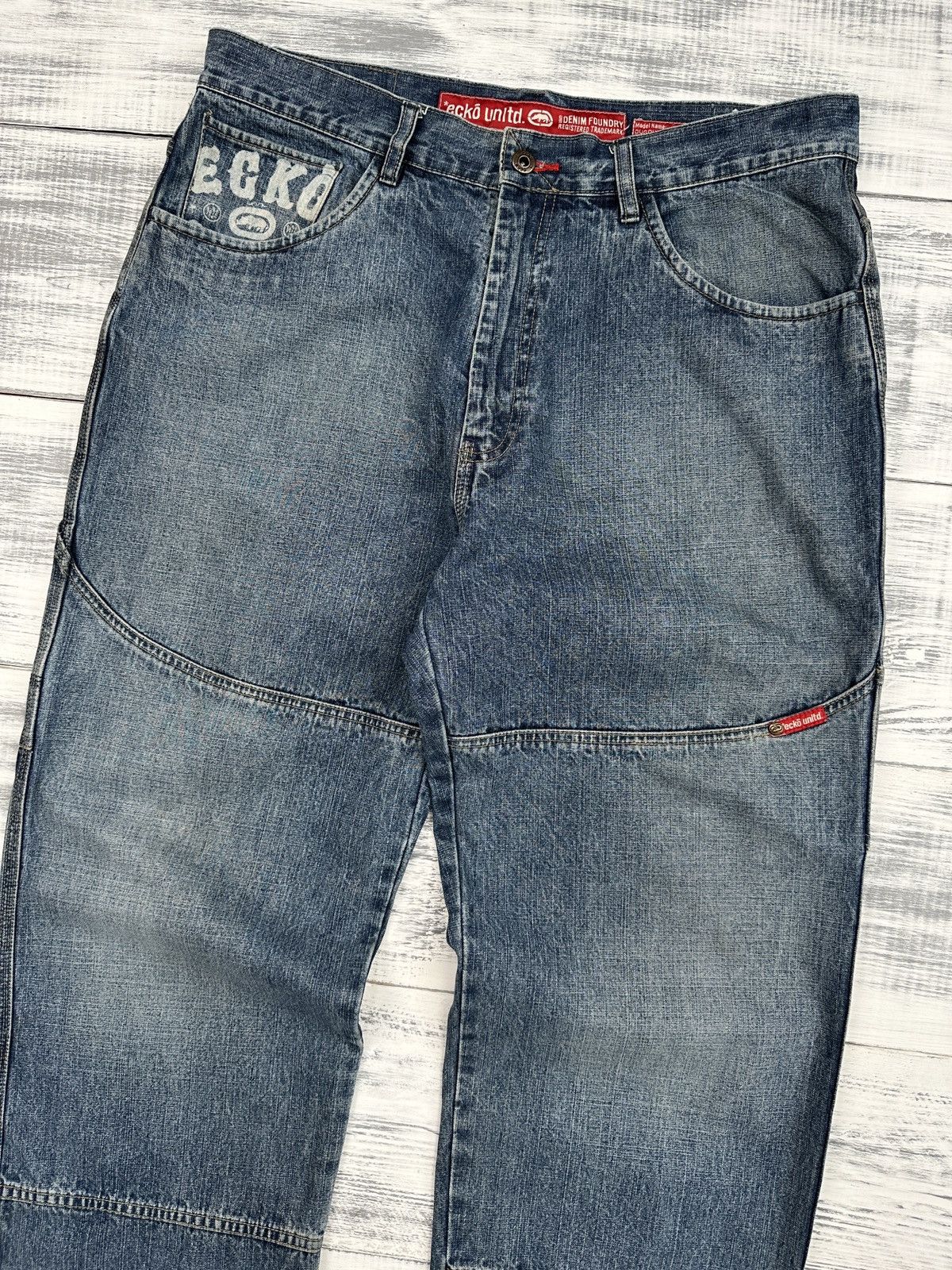 Ecko Unltd. ECKO UNLTD. Big Logo Baggy Distressed Cargo Jeans Pants Size US 34 / EU 50 - 3 Thumbnail