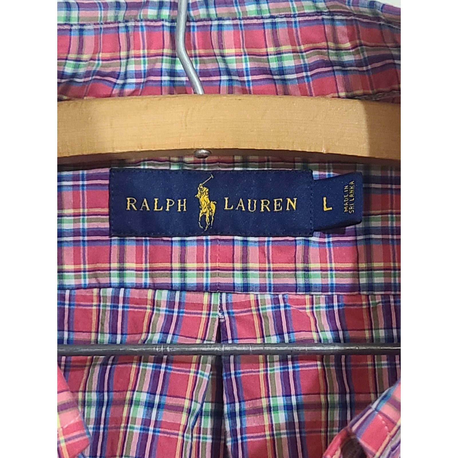 Polo Ralph Lauren Ralph Lauren Men's Shirt Button-Down Pink Plaid Size L Long Sleeve Multicolor Cotton Blends Polo Ralph Lauren Shirt Men Casual Myriad Size US L / EU 52-54 / 3 - 3 Thumbnail