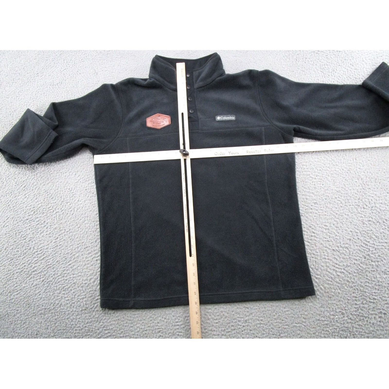 Logo 7 Columbia Mens Black Full Zip Fleece Jacket Size L Logo Zipper Regular Stand-Up Collar Outdoor Hiking Walking 90s Event Vintage N/A Size US L / EU 52-54 / 3 - 6 Thumbnail