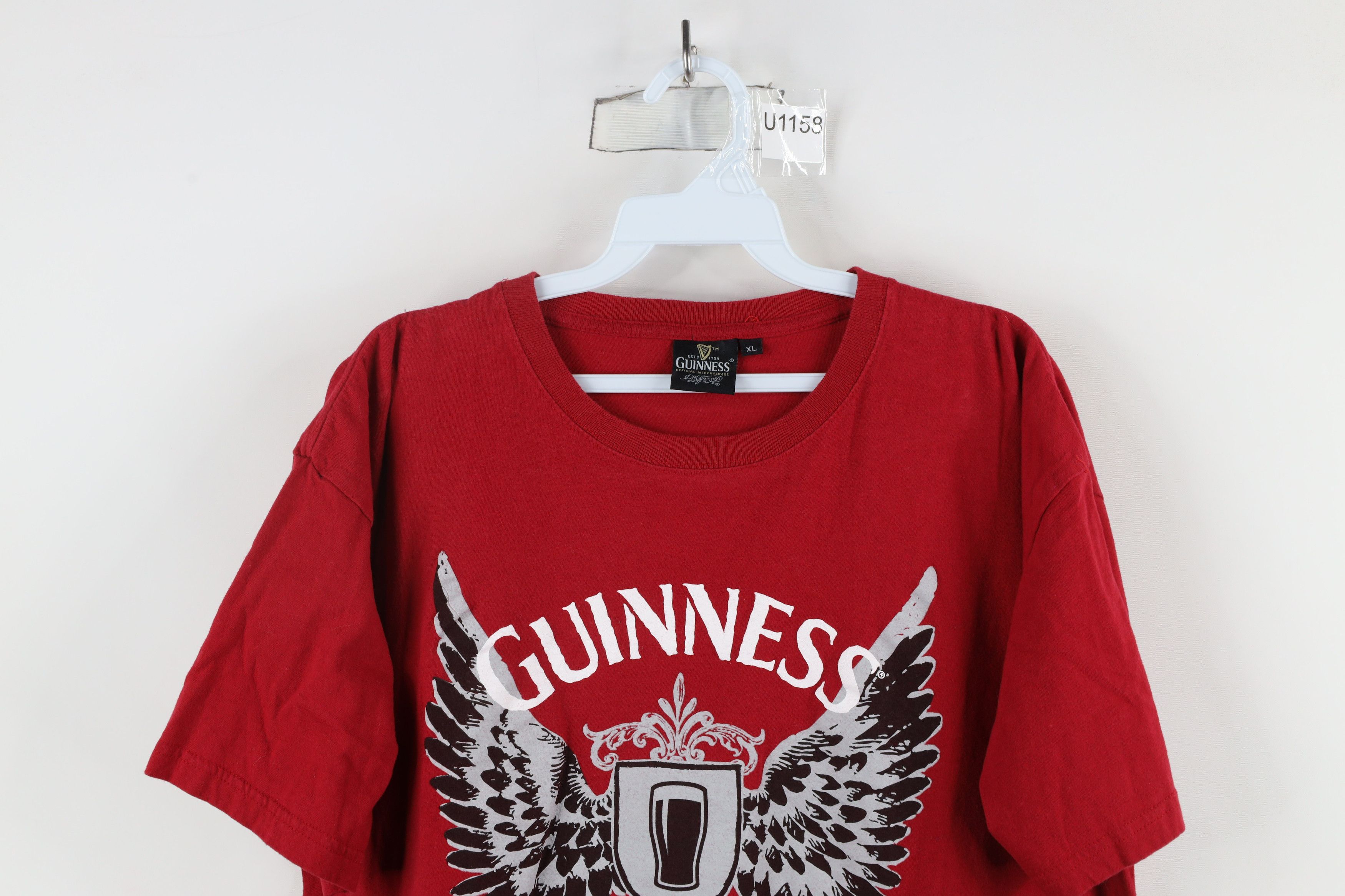 Vintage Vintage Guinness Beer Out Wings Short Sleeve T-Shirt Red Size US XL / EU 56 / 4 - 2 Thumbnail
