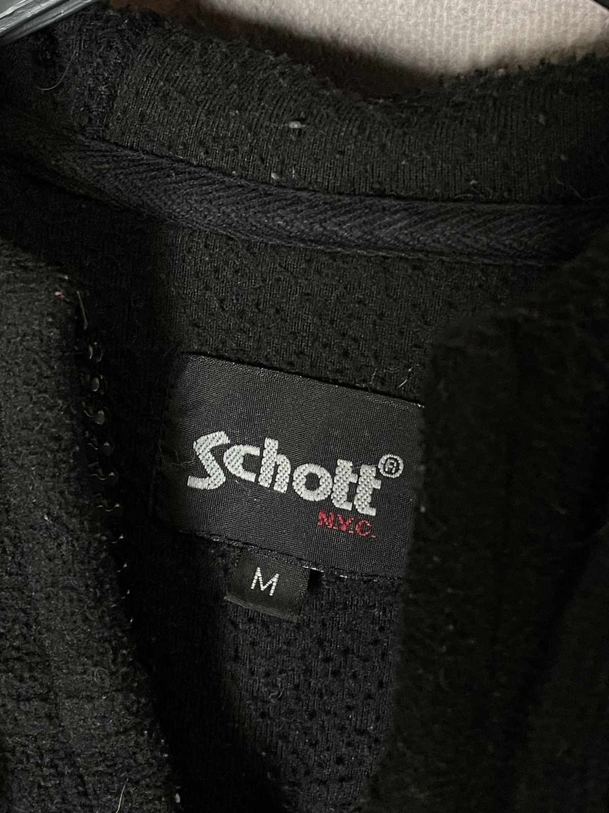 Schott Vintage 90s Schott Fleece Zip Hoodie Sherpa Jacket Size US M / EU 48-50 / 2 - 11 Thumbnail