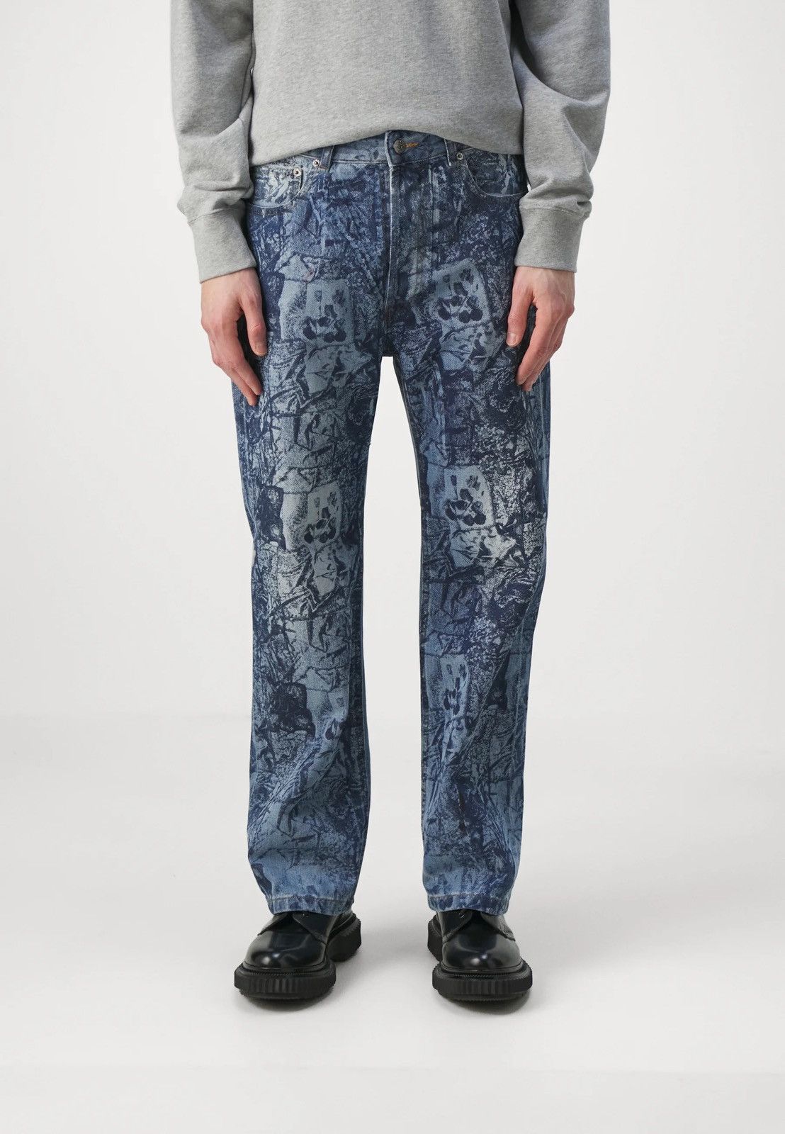 Wood Wood !DS! SS24 Wood Wood Paulo Loose Leg Floral Wash Denim Pants Size US 32 / EU 48 - 5 Thumbnail