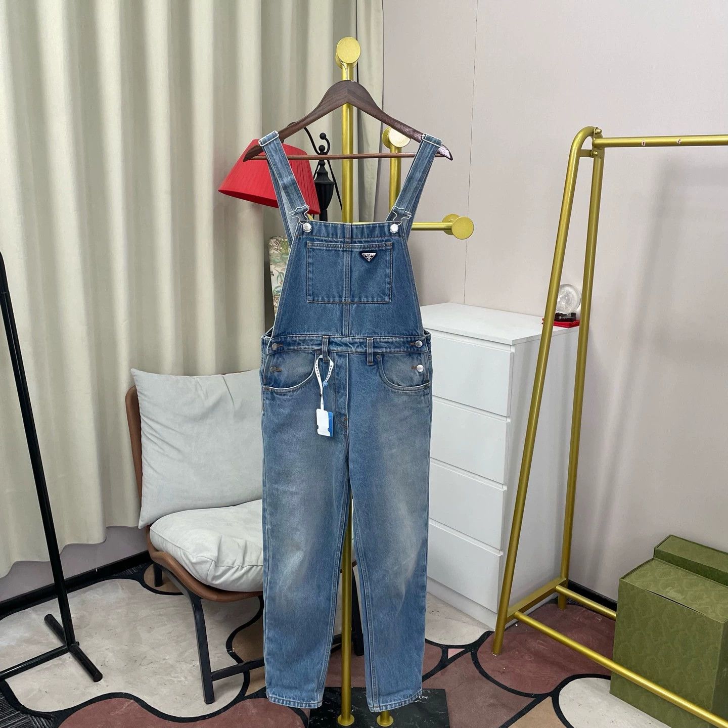 Prada Prada Denim Overalls with Triangle Logo - dmc Size US 38 / EU 54 - 1 Thumbnail