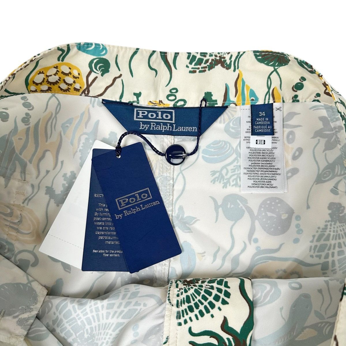 Polo Ralph Lauren Swim Trunks Coral Reef Print NWT 4” Inseam
