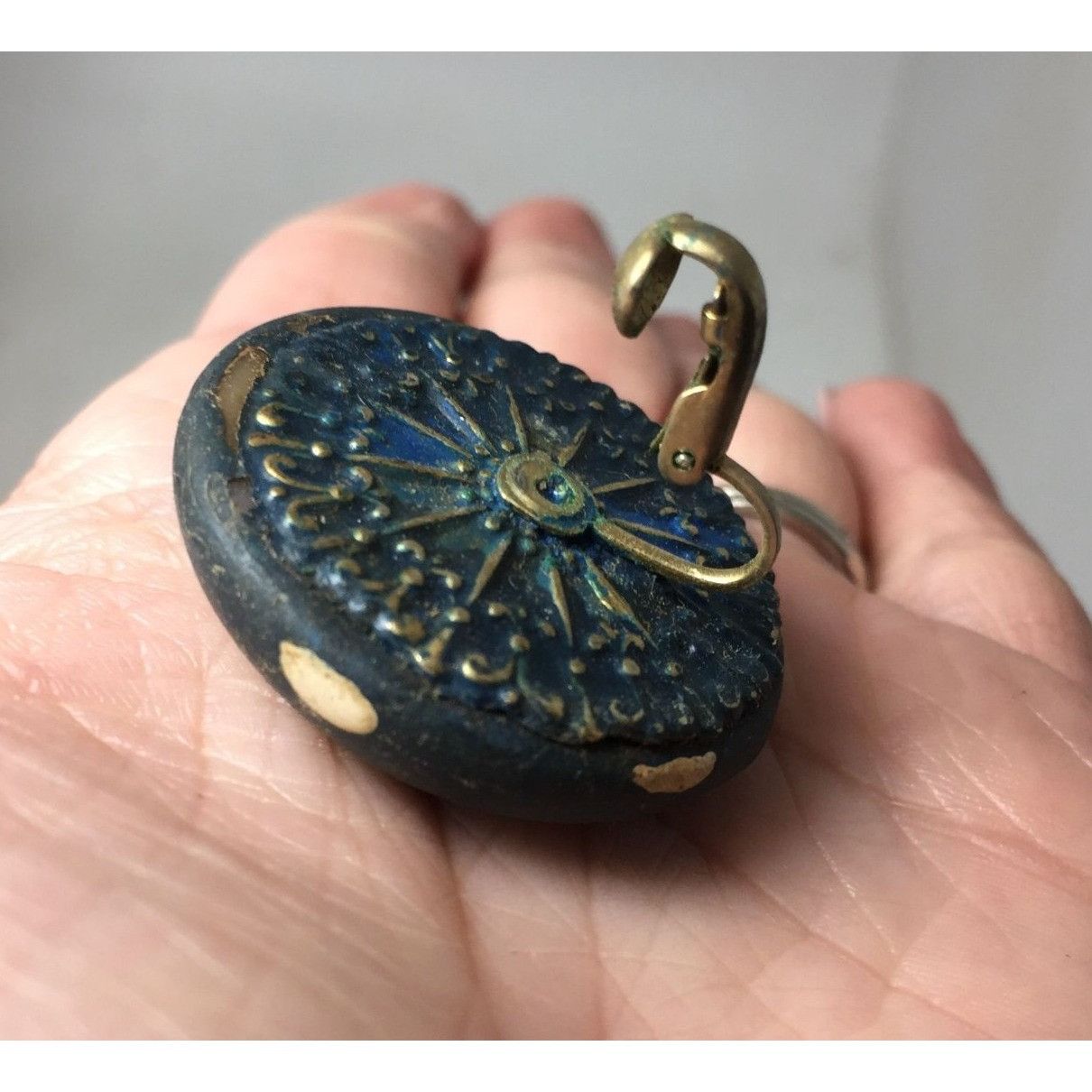 Other Women's Round Navy Blue Clip on Earrings with White Polka Do Size ONE SIZE - 5 Thumbnail