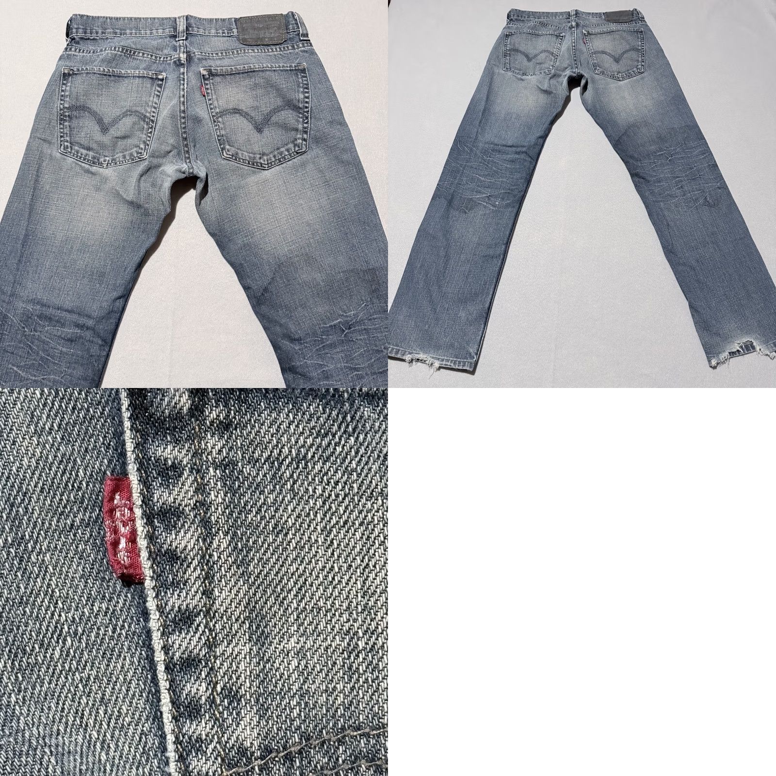 Levi's Levi's Jeans Men Blue Denim Distressed Ankle Mid-Rise Classic Straight 32X28 Size US 32 / EU 48 - 9 Thumbnail