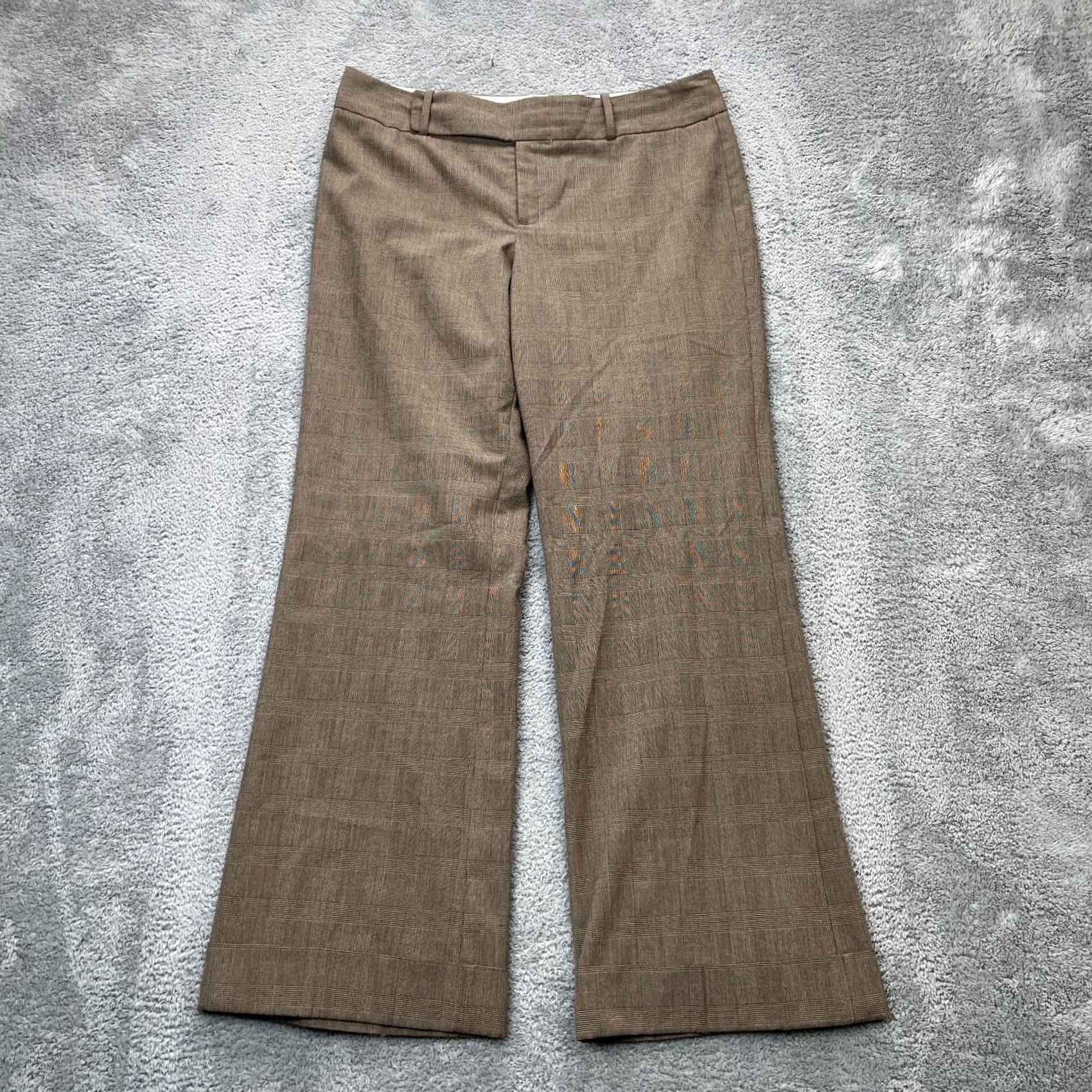 Banana Republic Banana Republic Womens 14 Brown Plaid Flared Dress Pants Jackson Fit Classic Size 36" / US 14 / IT 50 - 2 Thumbnail