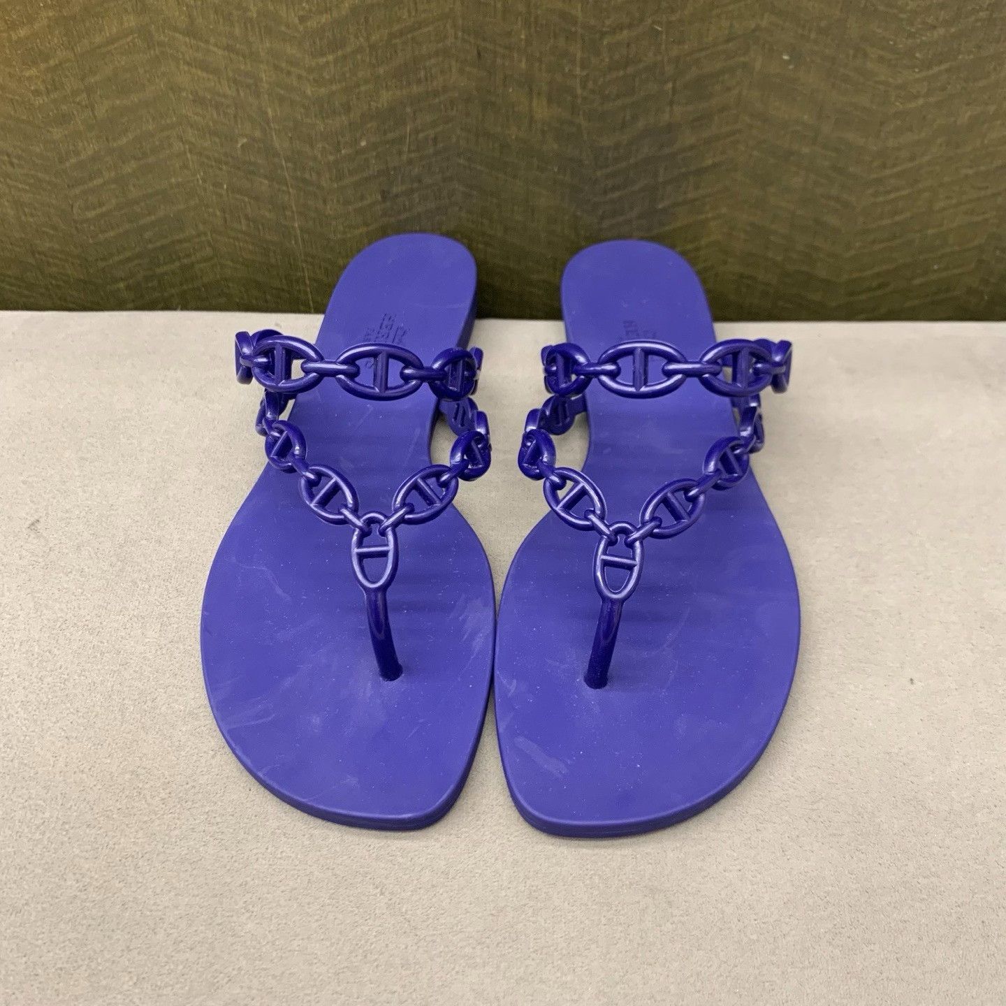 Hermes Hermes Blue Pig Nose Sandal Size US 7 / IT 37 - 1 Thumbnail