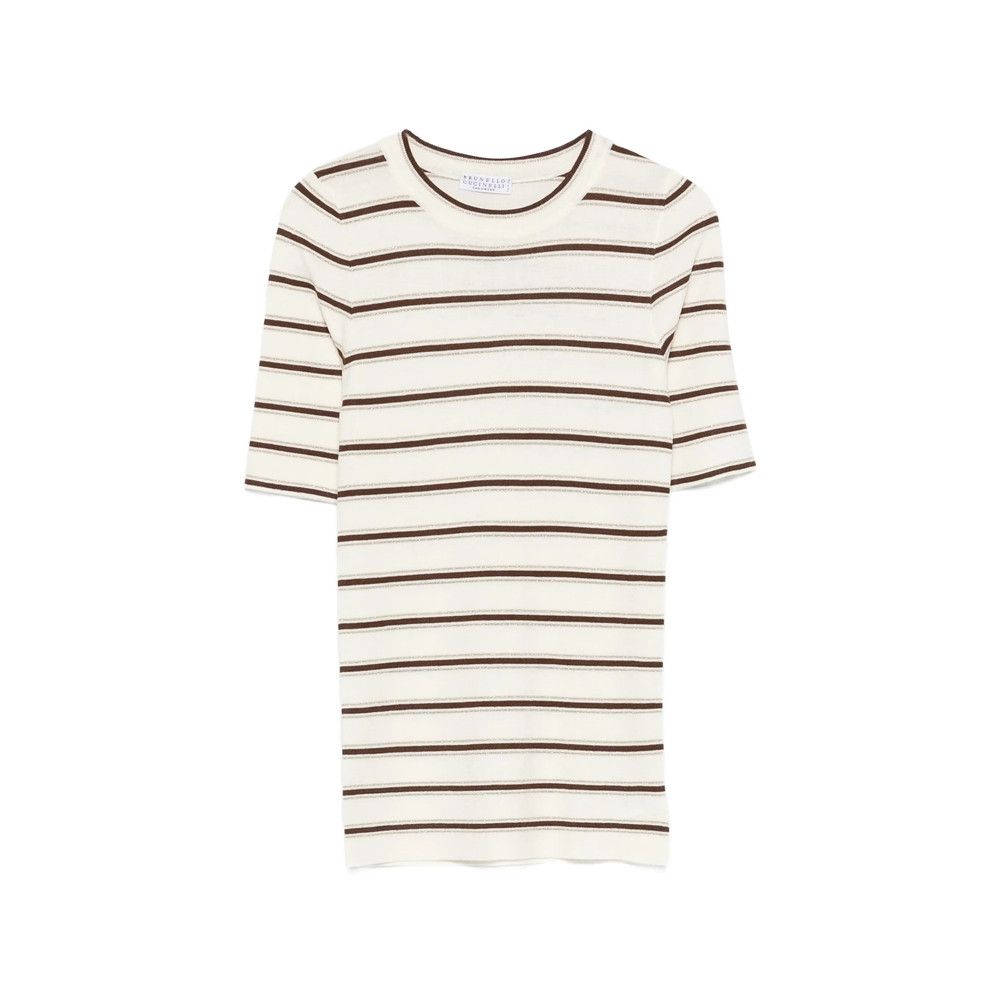 Brunello Cucinelli Brunello Cucinelli NEUTRALS Tops - T-shirts & Jerseys Size M / US 6-8 / IT 42-44 - 1 Thumbnail
