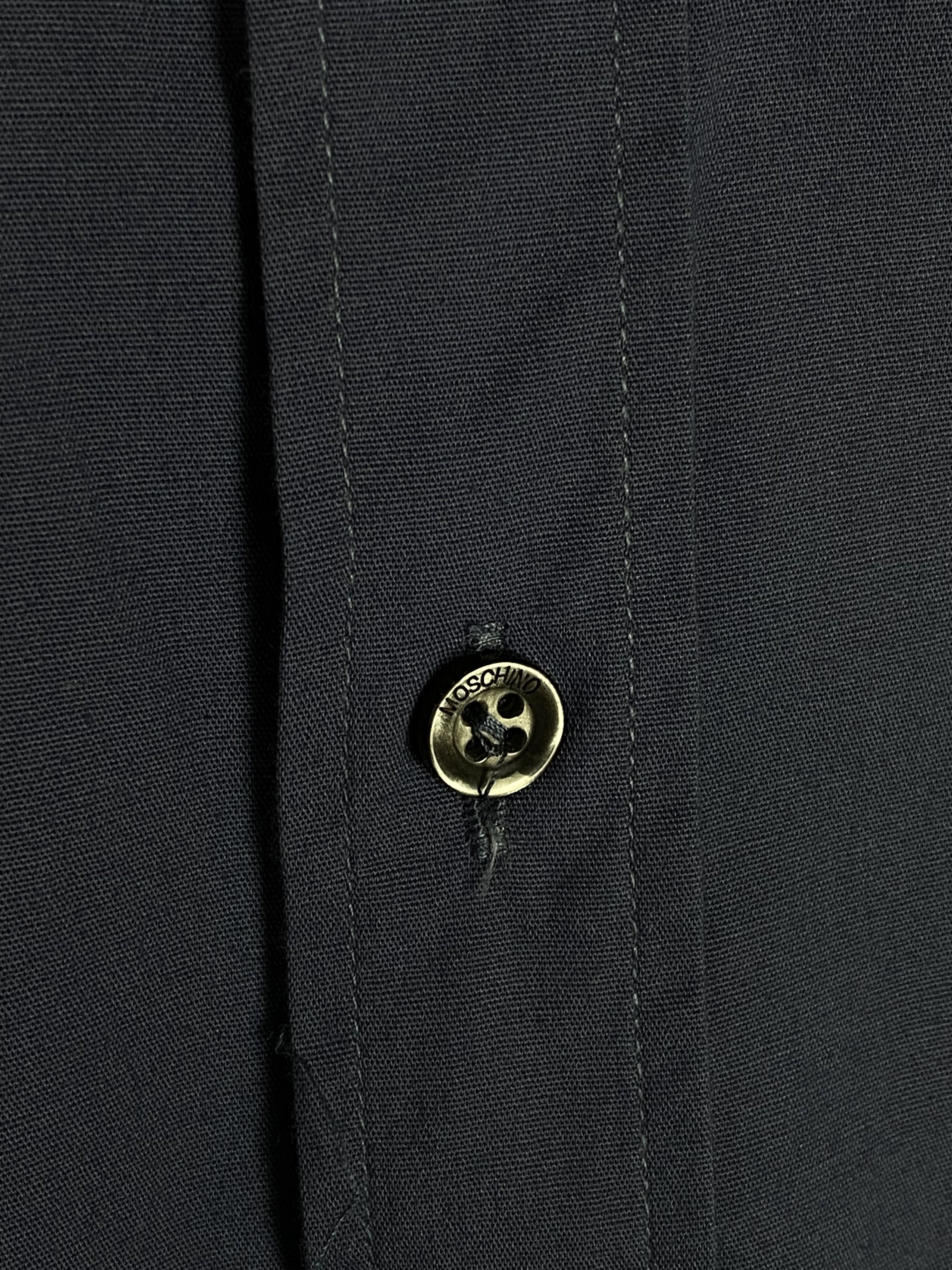 Moschino Vintage MOSCHINO Navy Button Up Shirt M477 Size US M / EU 48-50 / 2 - 5 Thumbnail