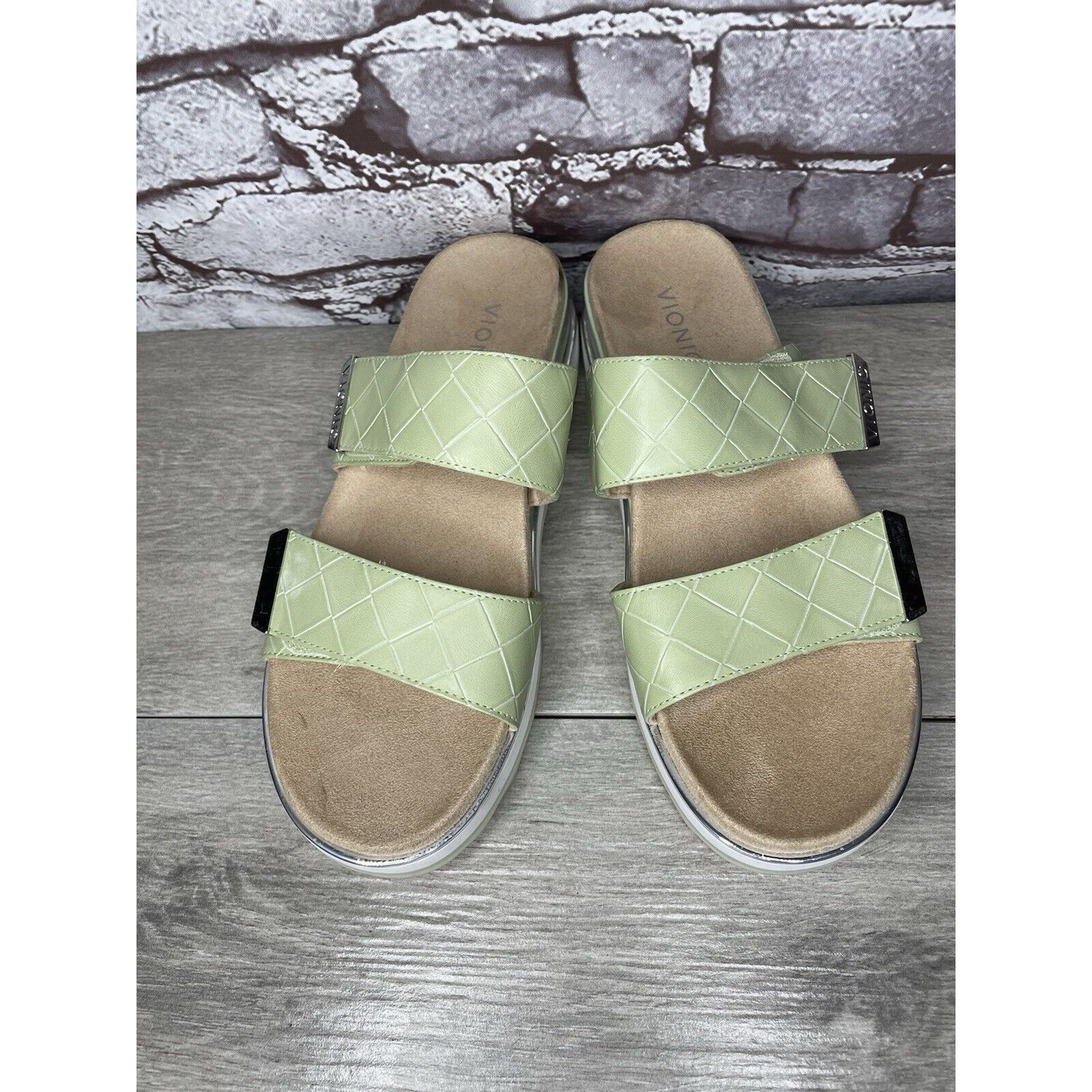 Other Vionic Brandie Mint Green Double Strap Slide Vegan Sandals W Size US 8 / IT 38 - 1 Thumbnail