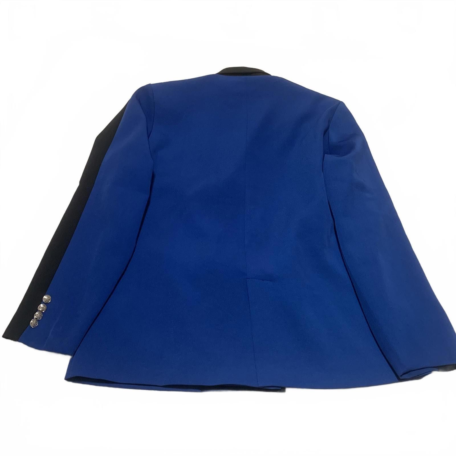 7 For All Mankind boohooMAN Men's 38 Royal Blue Double Breasted Blazer Silver Size 38R - 2 Thumbnail