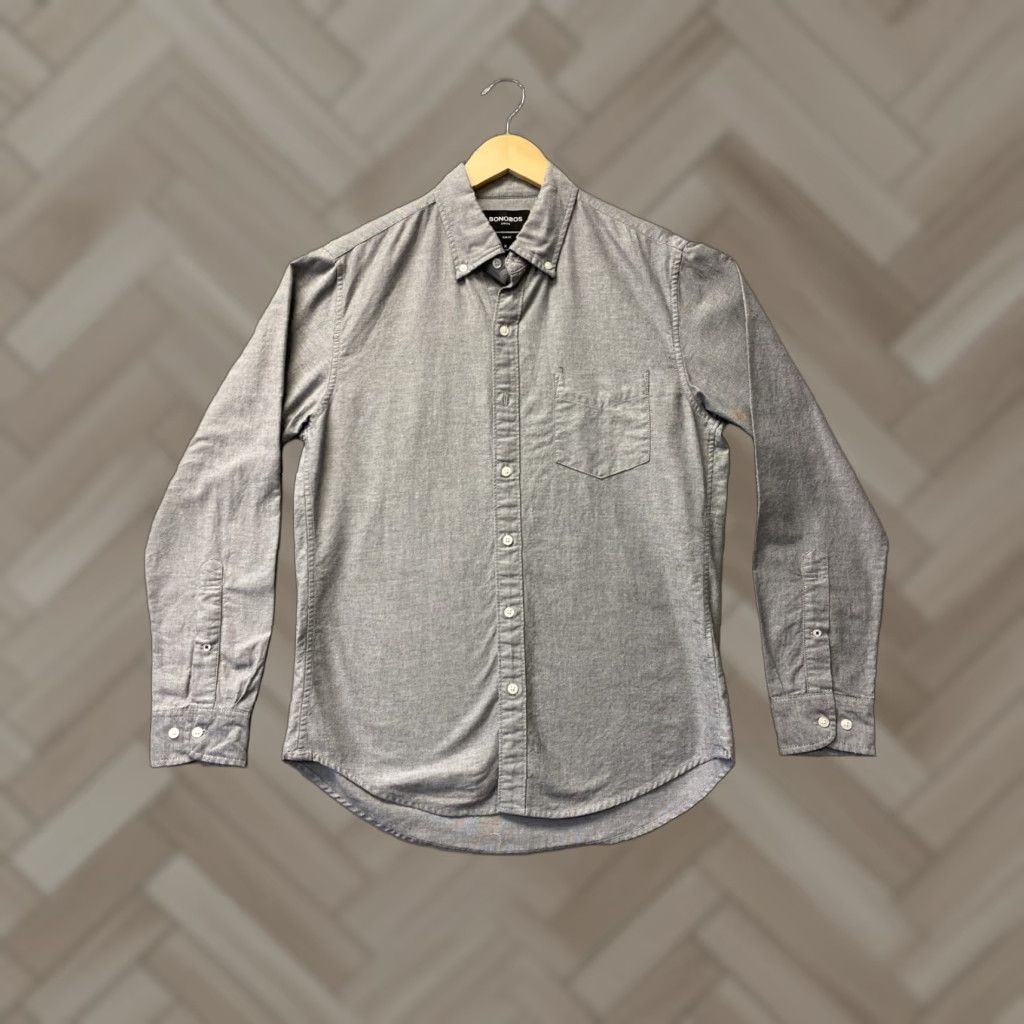 Bonobos VINTAGE Bonobos Men's Shirt Short Sleeve Slim Fit Cotton Gray Casual Summer Men Size US M / EU 48-50 / 2 - 1 Thumbnail