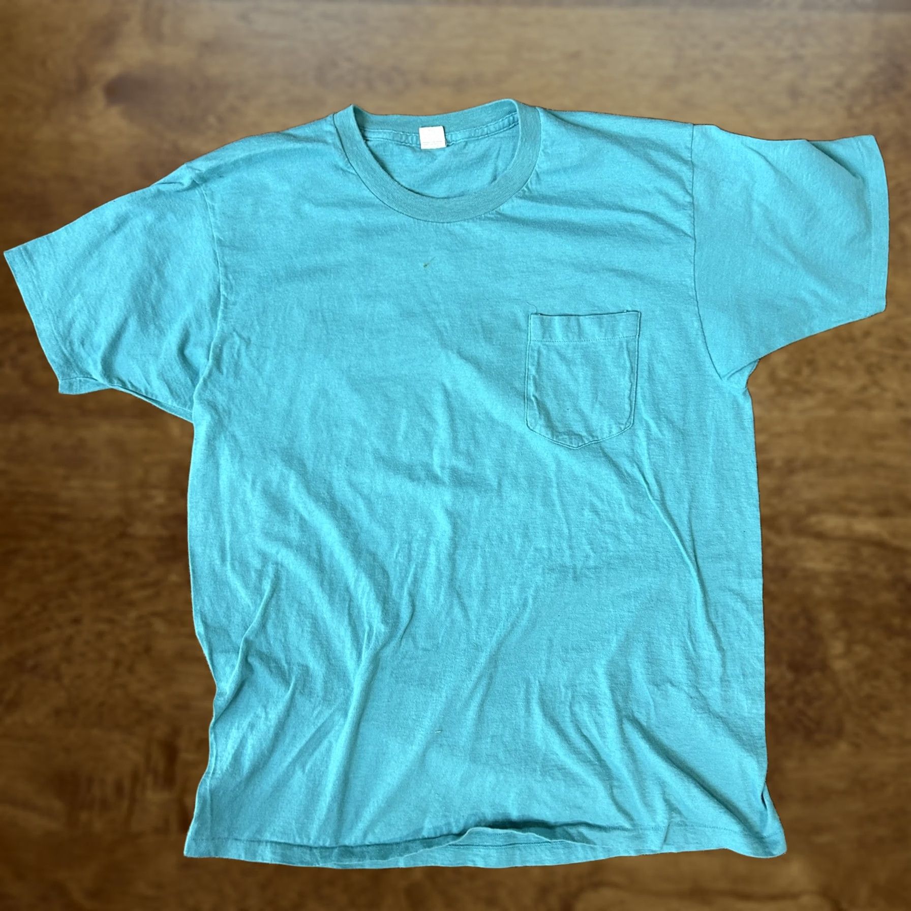 Jockey VINTAGE Jockey Lite Deck Shirt Mens XL Teal Blue Pocket Tee Made USA 80s Size US XL / EU 56 / 4 - 1 Thumbnail