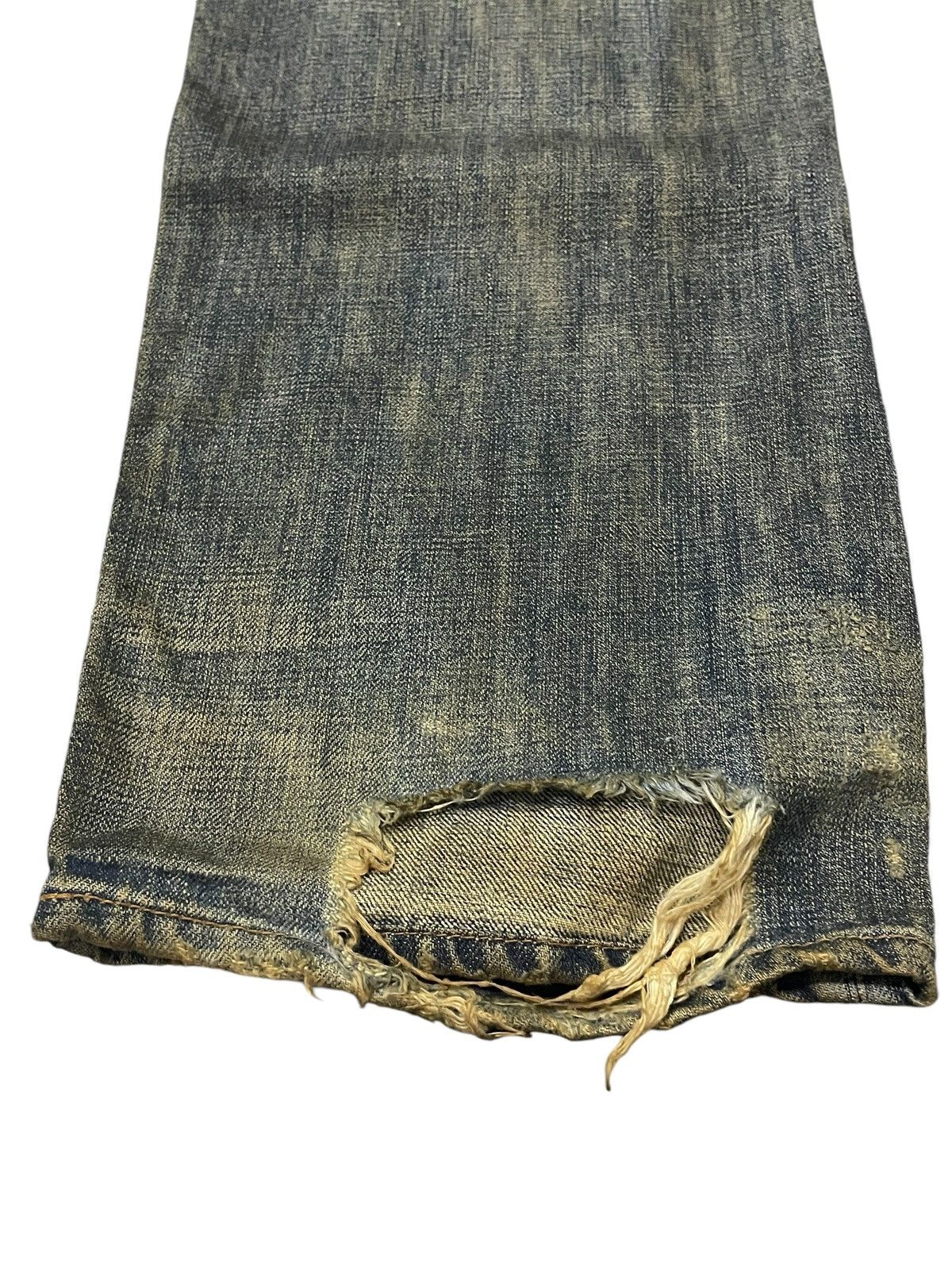 20471120 × 5351 POUR LES HOMMES × Hysteric Glamour Boro 🇯🇵 Brand Heavy Stitched Repaired Distressed Mud Jeans Size US 34 / EU 50 - 16 Thumbnail