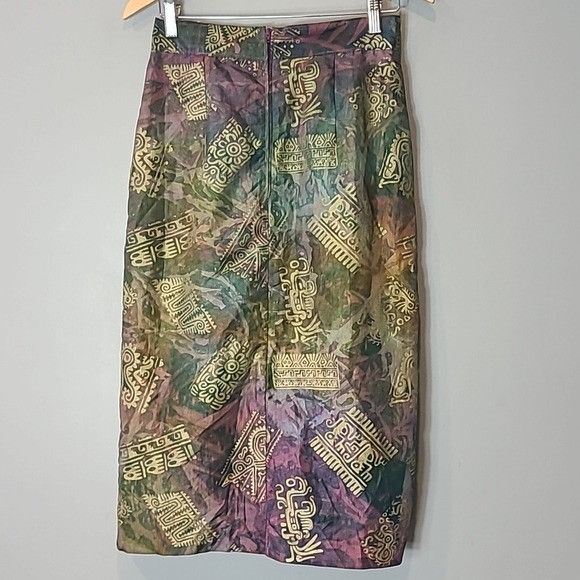 Vintage Vera Mont Avant Garde Midi Skirt Punk Faux Wrap Vintage Size 32" / US 10 / IT 46 - 5 Thumbnail