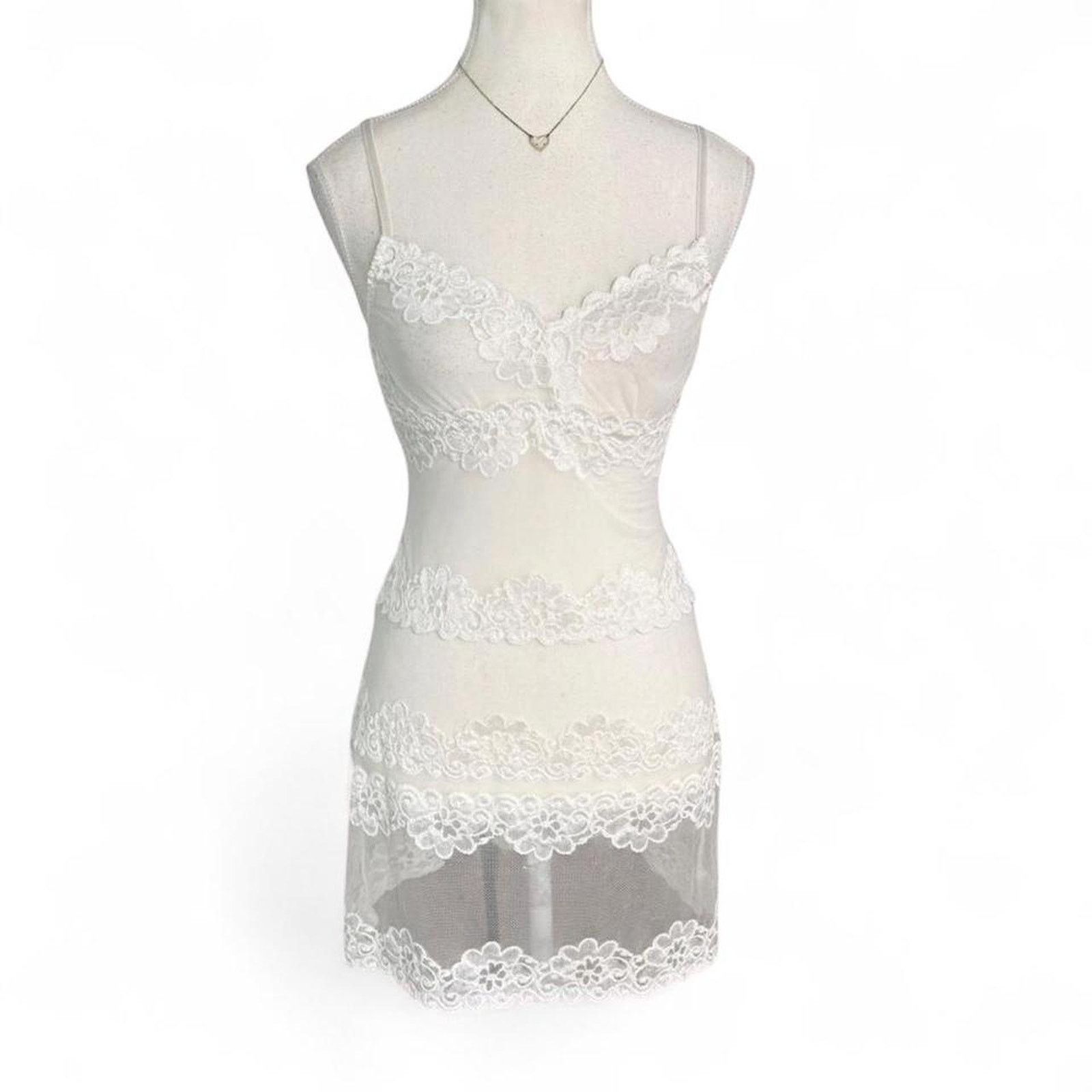 Other White lace sheer Rampage mini dress With straps size medium Size M / US 6-8 / IT 42-44 - 1 Thumbnail