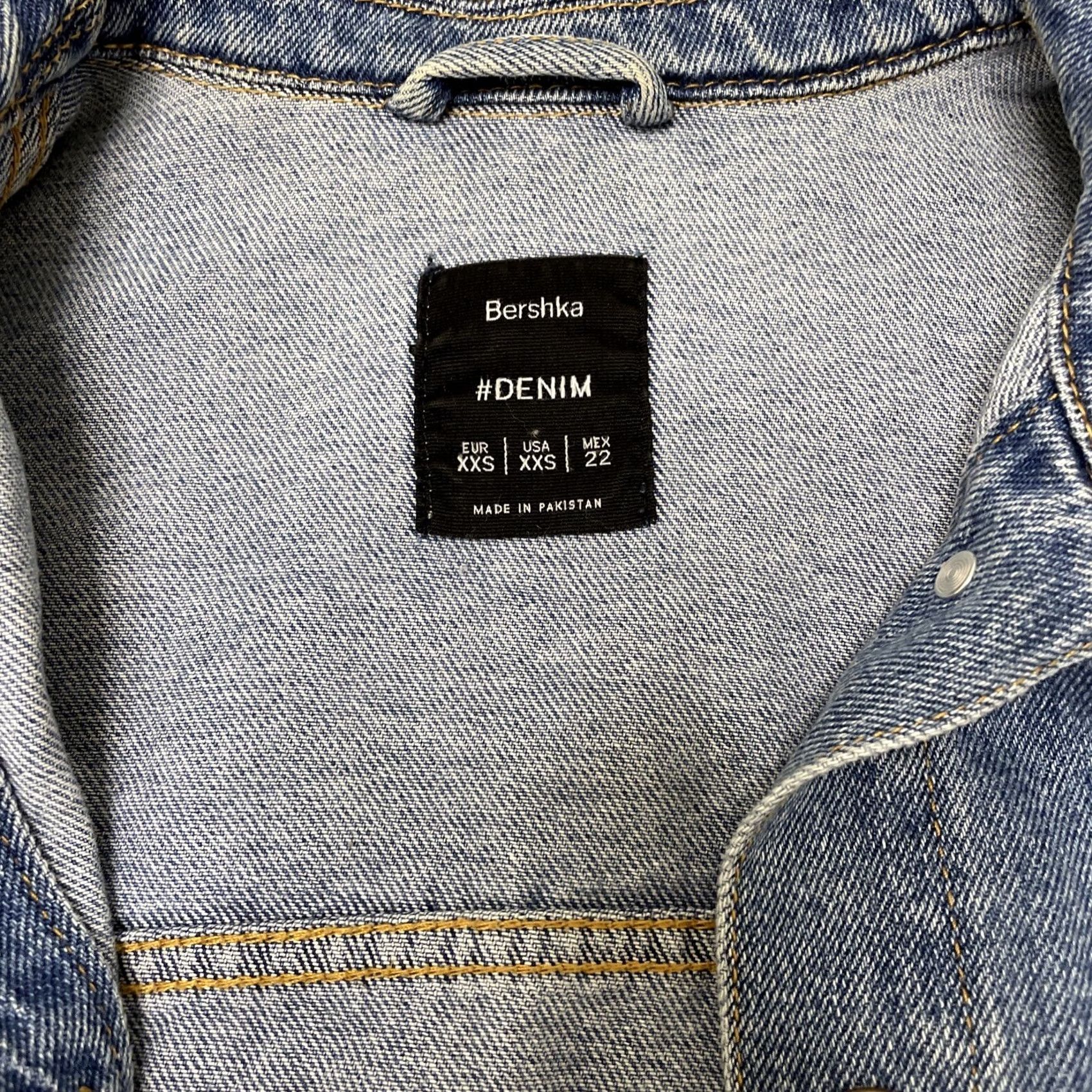 Bershka VINTAGE Bershka Denim Jean Jacket Oversized Boho Women XS-2XS Blue Distressed Jeans Jacket Ladies Small/Medium Denim Size 24" / US 00 / IT 34 - 3 Thumbnail
