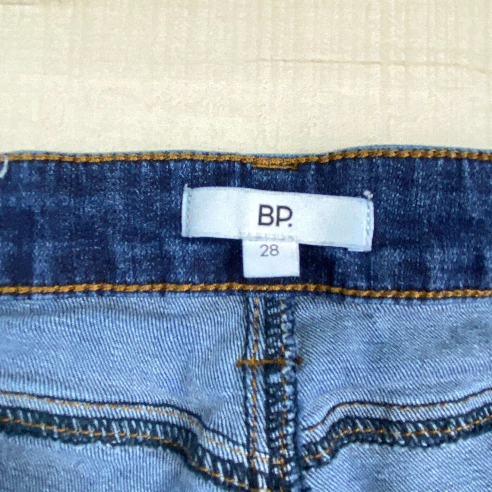 Vintage BP Womens Skinny Jeans 28 28x25 Extra Large Blue Mid Rise Raw Hem Medium Wash Denim Stretch Size 28" / US 6 / IT 42 - 4 Thumbnail