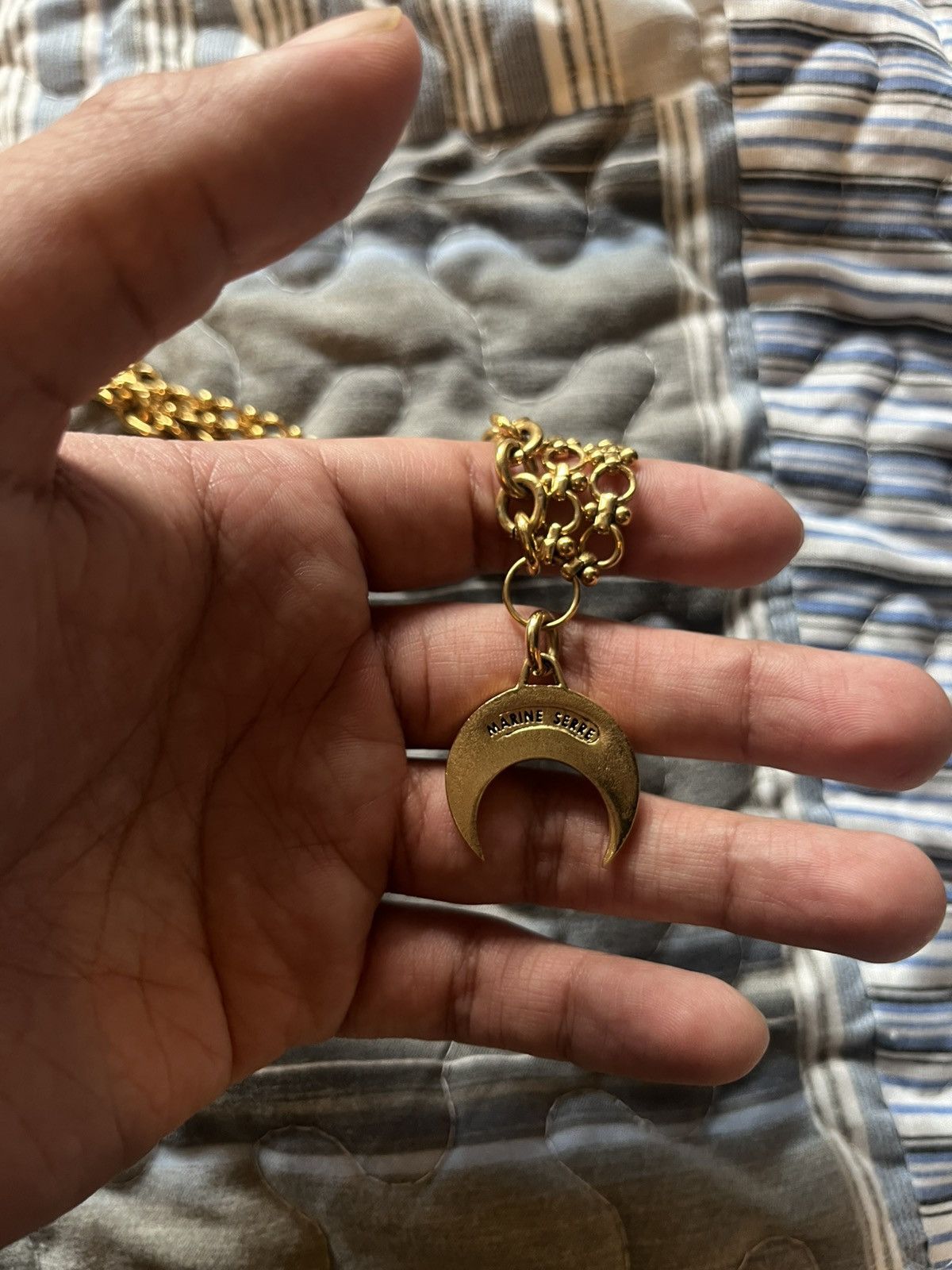Marine Serre Marine Serre Gold Regenerated Tin Moon Charms Necklace Size ONE SIZE - 5 Thumbnail