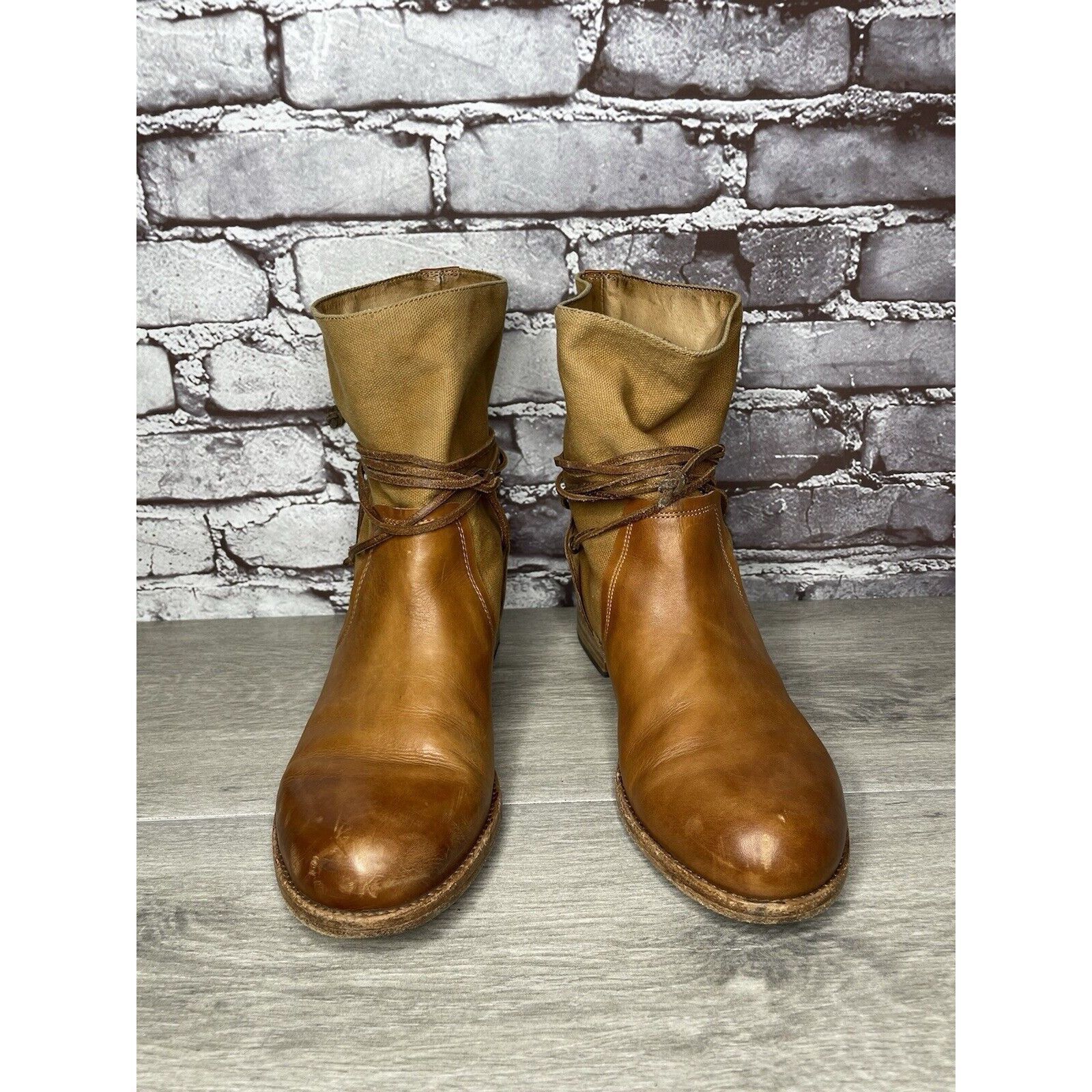 Other Patricia Nash Sabbia Brown Leather Moto Saddle Lace Boots Wo Size US 9.5 / IT 39.5 - 22 Thumbnail