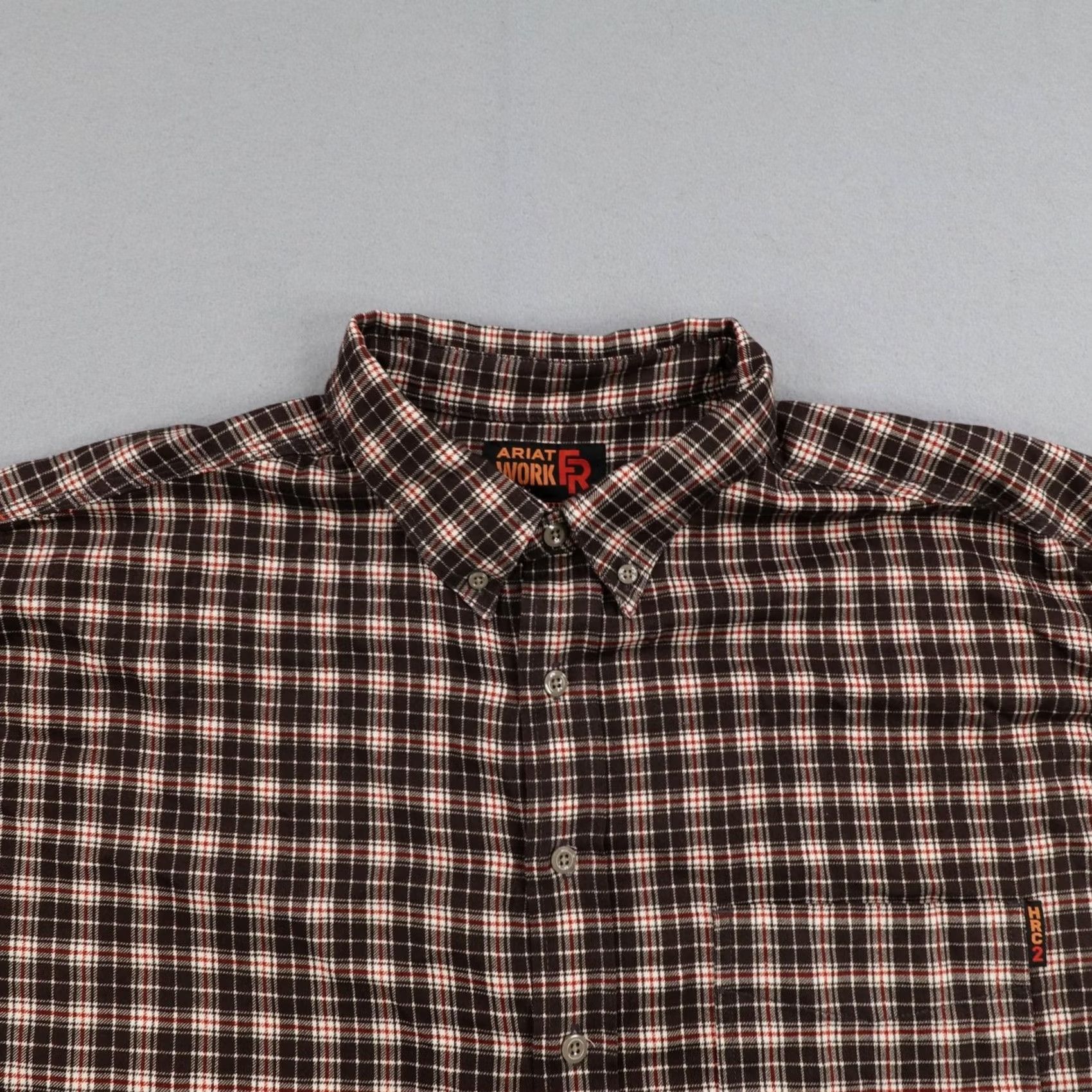 Ariat Ariat Shirt Mens 3XL Brown Plaid Flannel FR Flame Resistant Heavyweight Work Size US XXL / EU 58 / 5 - 2 Thumbnail