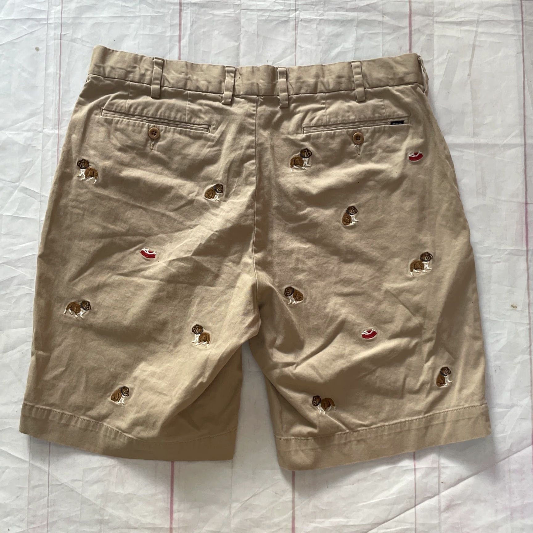 Polo Ralph Lauren Polo Ralph Lauren Short Chino Bulldog Pattern Stretch Classic Fit Size 33 Beige Mens Size US XS / EU 42 / 0 - 7 Thumbnail