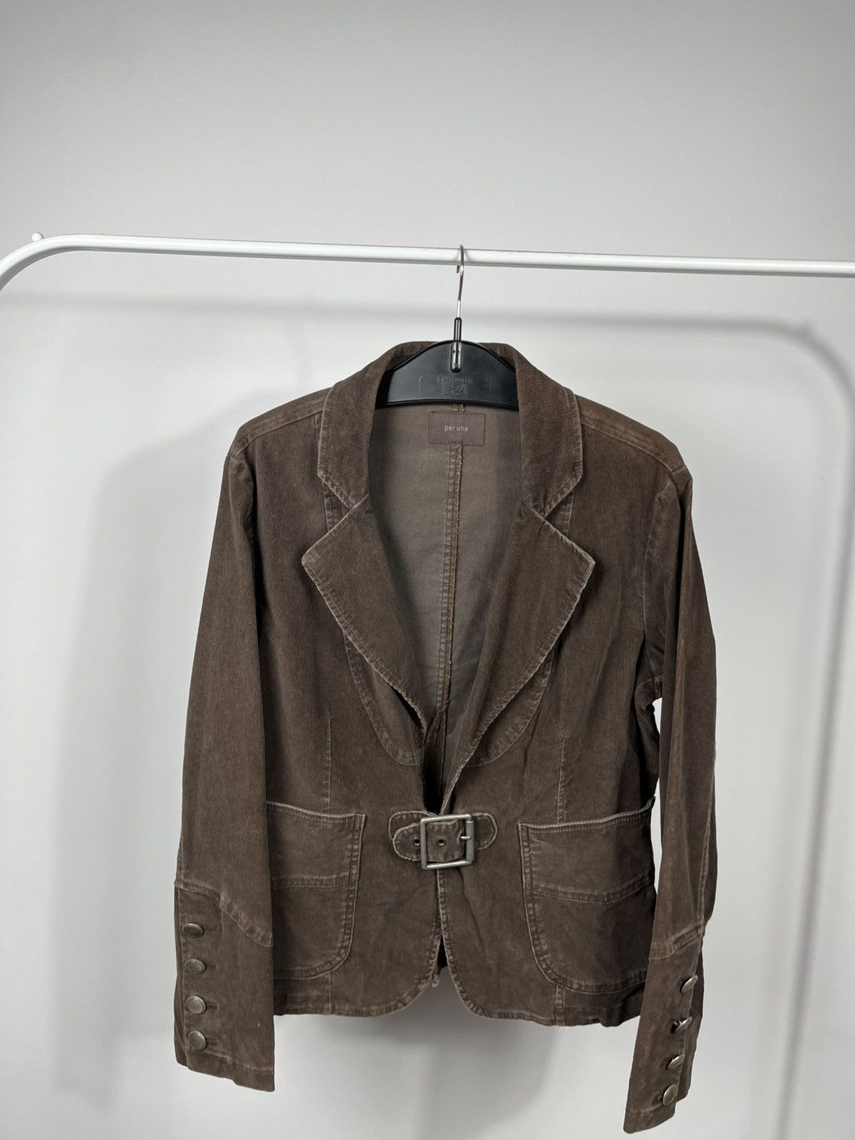 Other Vintage Brown Corduroy Womens Jacket Belted Blazer Size M / US 6-8 / IT 42-44 - 5 Thumbnail