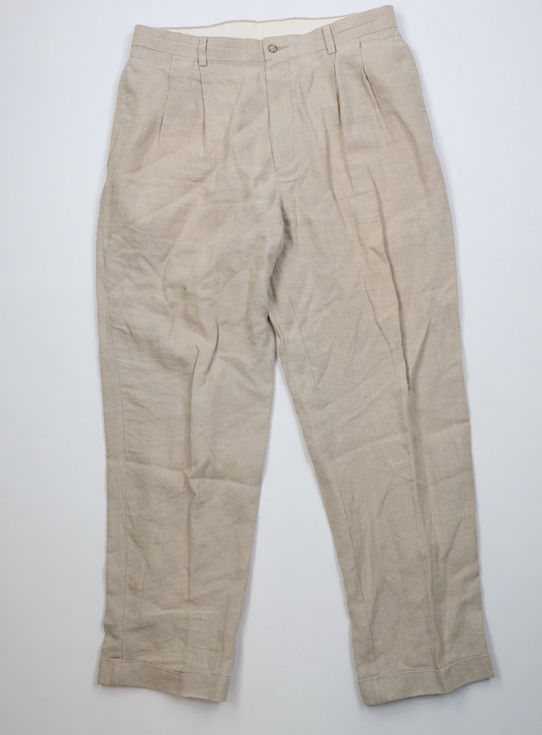 Vintage Vintage 90s Y2K Streetwear Knit Wide Leg Chino Pants Beige Size US 36 / EU 52 - 1 Thumbnail
