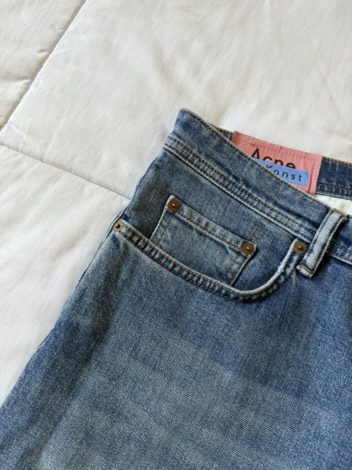 Acne Studios Acne Studio River Floragatan Denim Mid Blue Slim Tapered Size US 34 / EU 50 - 3 Thumbnail