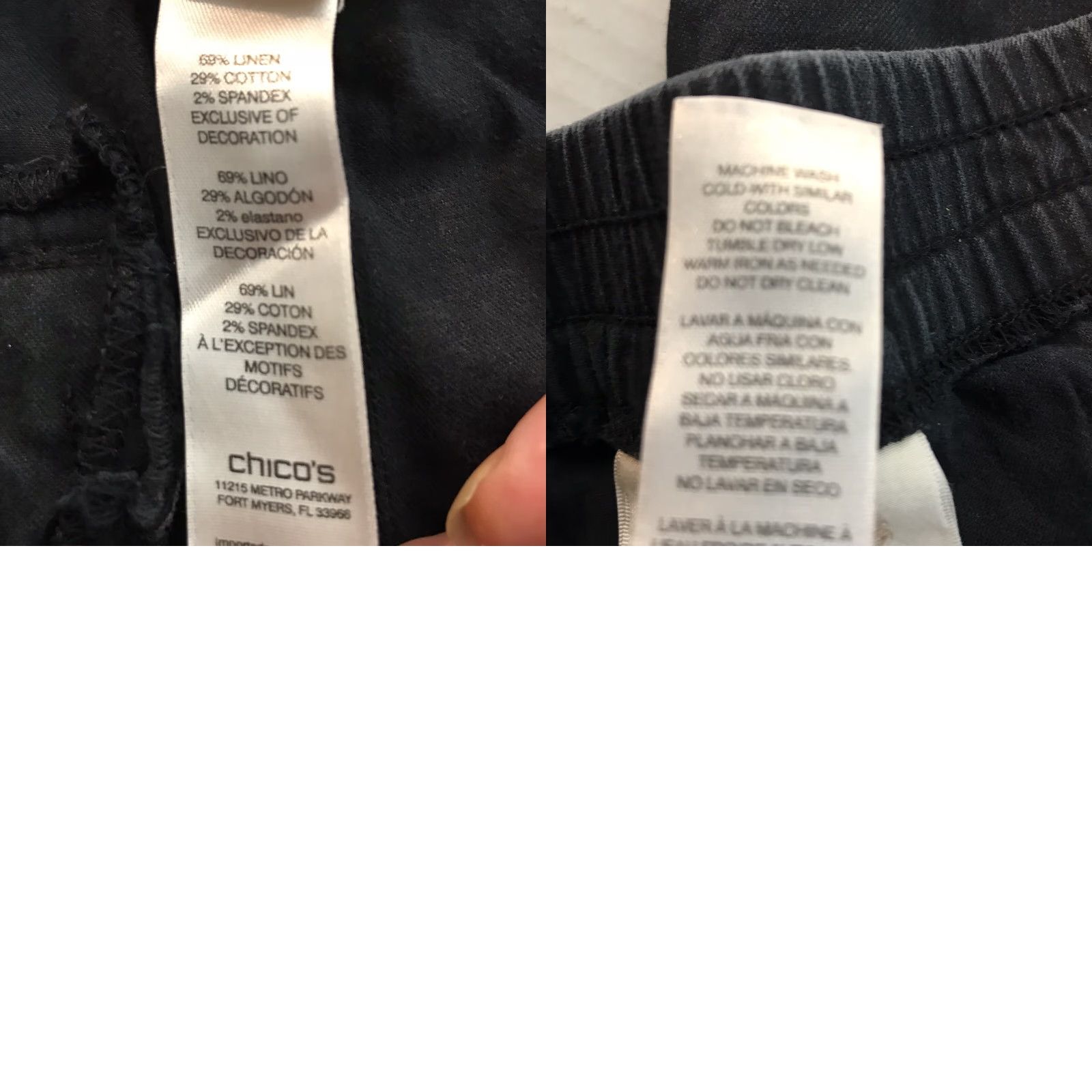 Vintage VINTAGE Chico's Cropped Cargo Pants Women's Size M Black Linen Blend Casual Spring Summer Fall Size 32" / US 10 / IT 46 - 8 Thumbnail