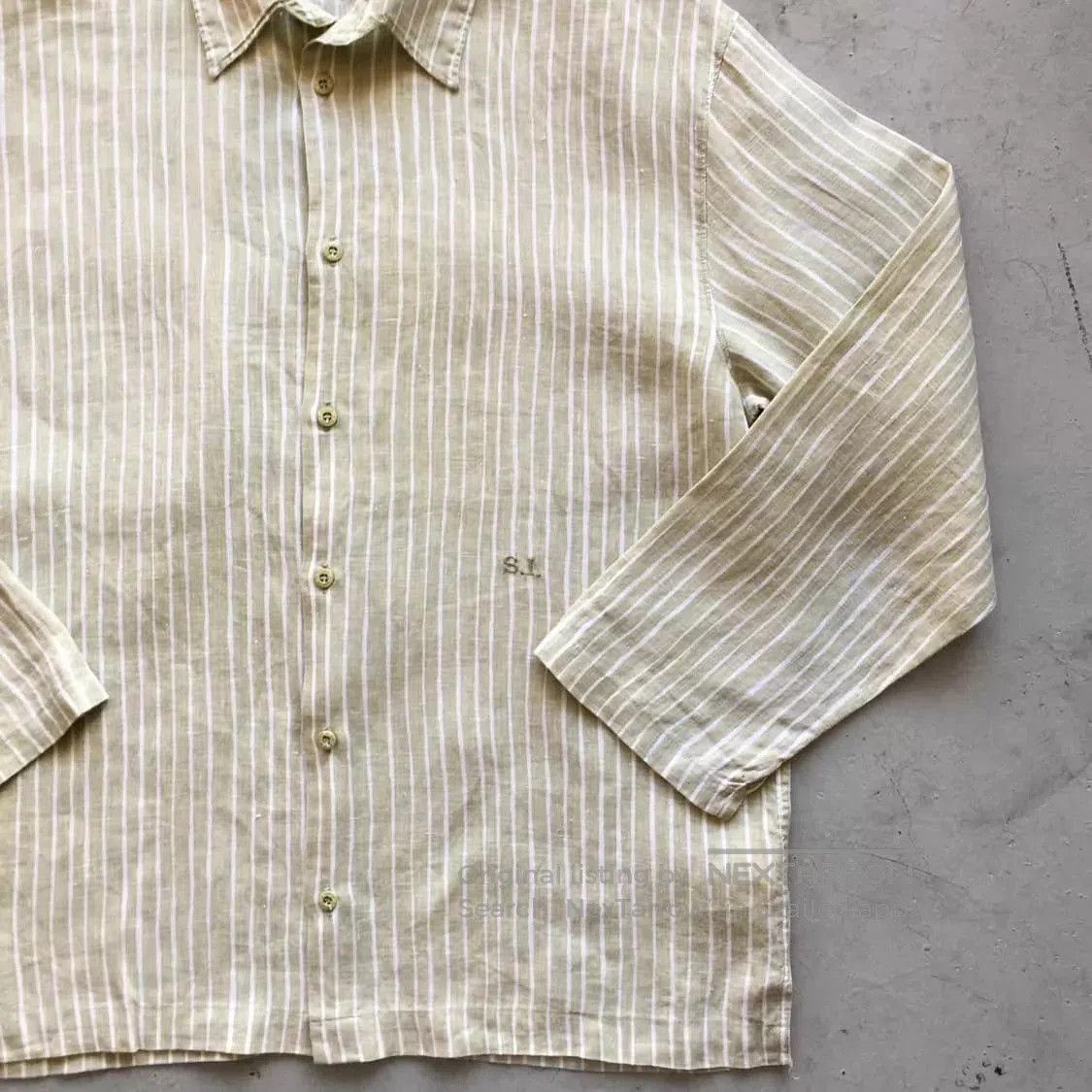 Stone Island Beige Striped Long Sleeve Button. Size US L / EU 52-54 / 3 - 4 Thumbnail
