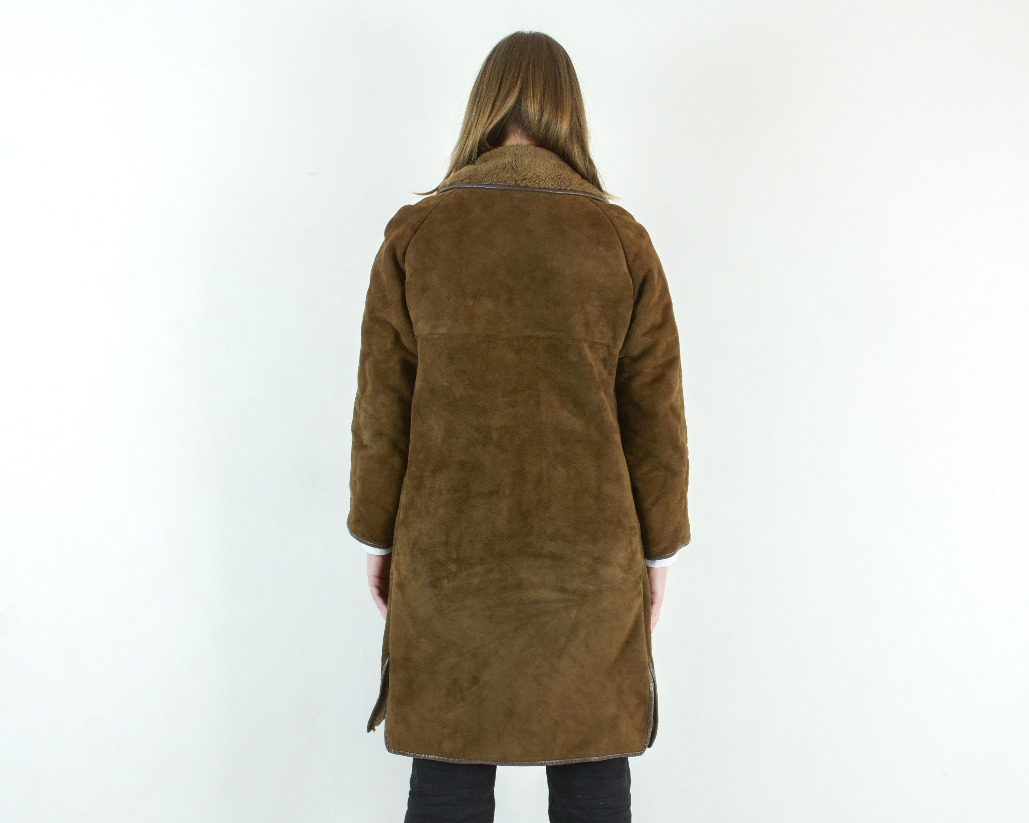 Genuine Leather × Vintage High Society Leatherwear Suede Leather Jacket Fur Lined Coat Size M / US 6-8 / IT 42-44 - 4 Thumbnail