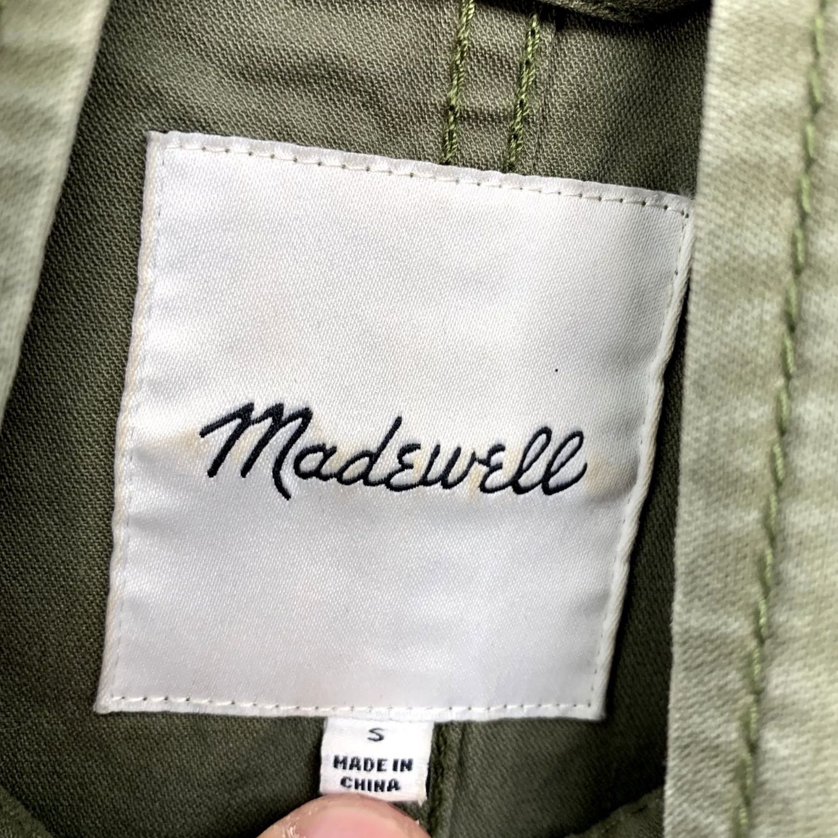 Madewell Madewell Military Zip Jacket Womens Small Army Green Canvas Cinch Jacket Size S / US 4 / IT 40 - 5 Thumbnail