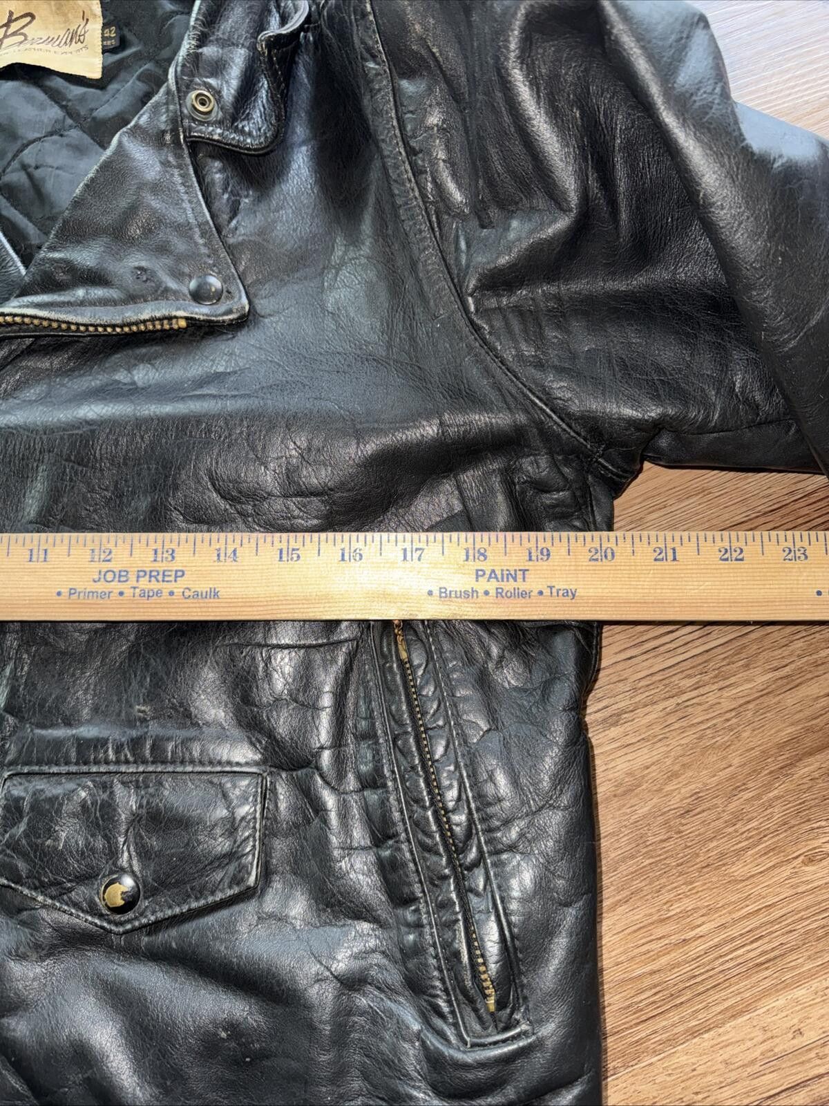 Other 1980’ VINTAGE Berman’s Black Leather Biker Jacket Men’s s 42 Size US M / EU 48-50 / 2 - 3 Thumbnail