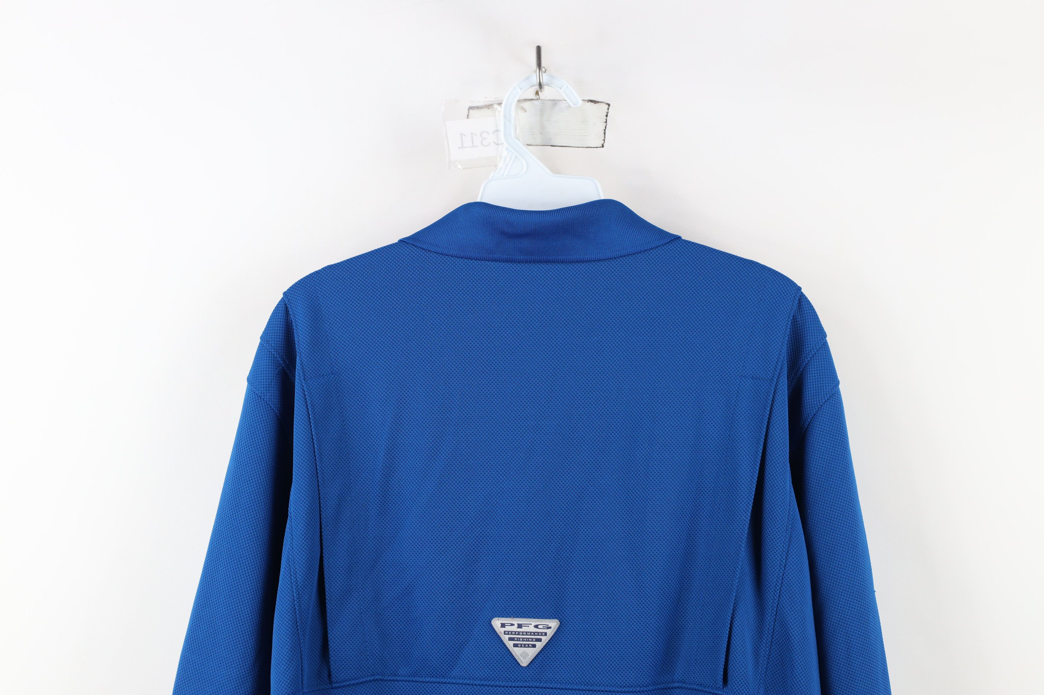 Columbia × Vintage Columbia PFG Performance Fishing Gear Knit Polo Shirt Blue Size US L / EU 52-54 / 3 - 13 Thumbnail