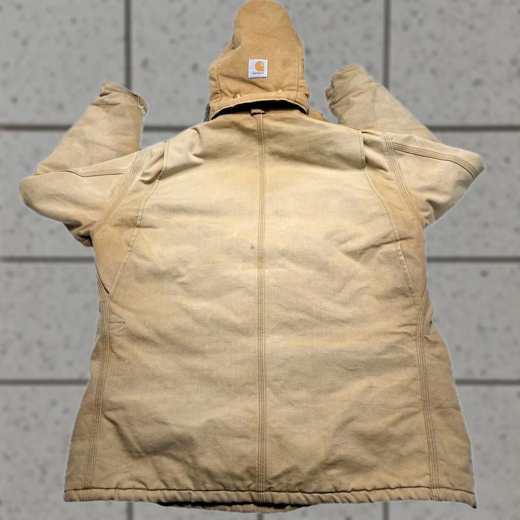 Carhartt VINTAGE Carhartt Beige Canvas Work Wear Work Jacket Removable Hood Fits M Men Medium Knit Zipper Logo Quilted Hooded Adjustable Size US M / EU 48-50 / 2 - 1 Thumbnail
