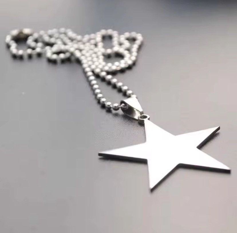 Other Kpop Goth Silver Color Star Pendant Chain Necklace Size ONE SIZE - 1 Thumbnail