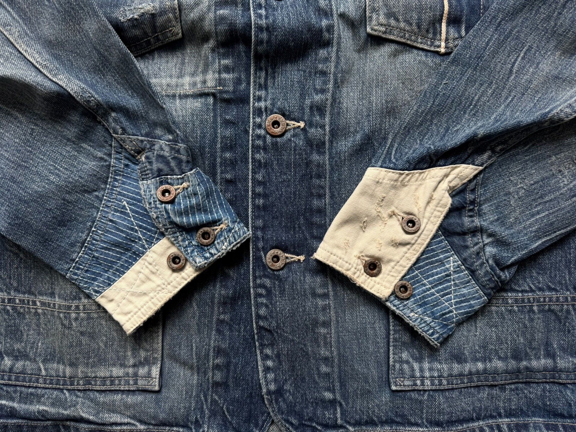 Madness MADNESS 4P Regenerated Denim Chore Jacket Size US XXS / EU 40 - 8 Thumbnail