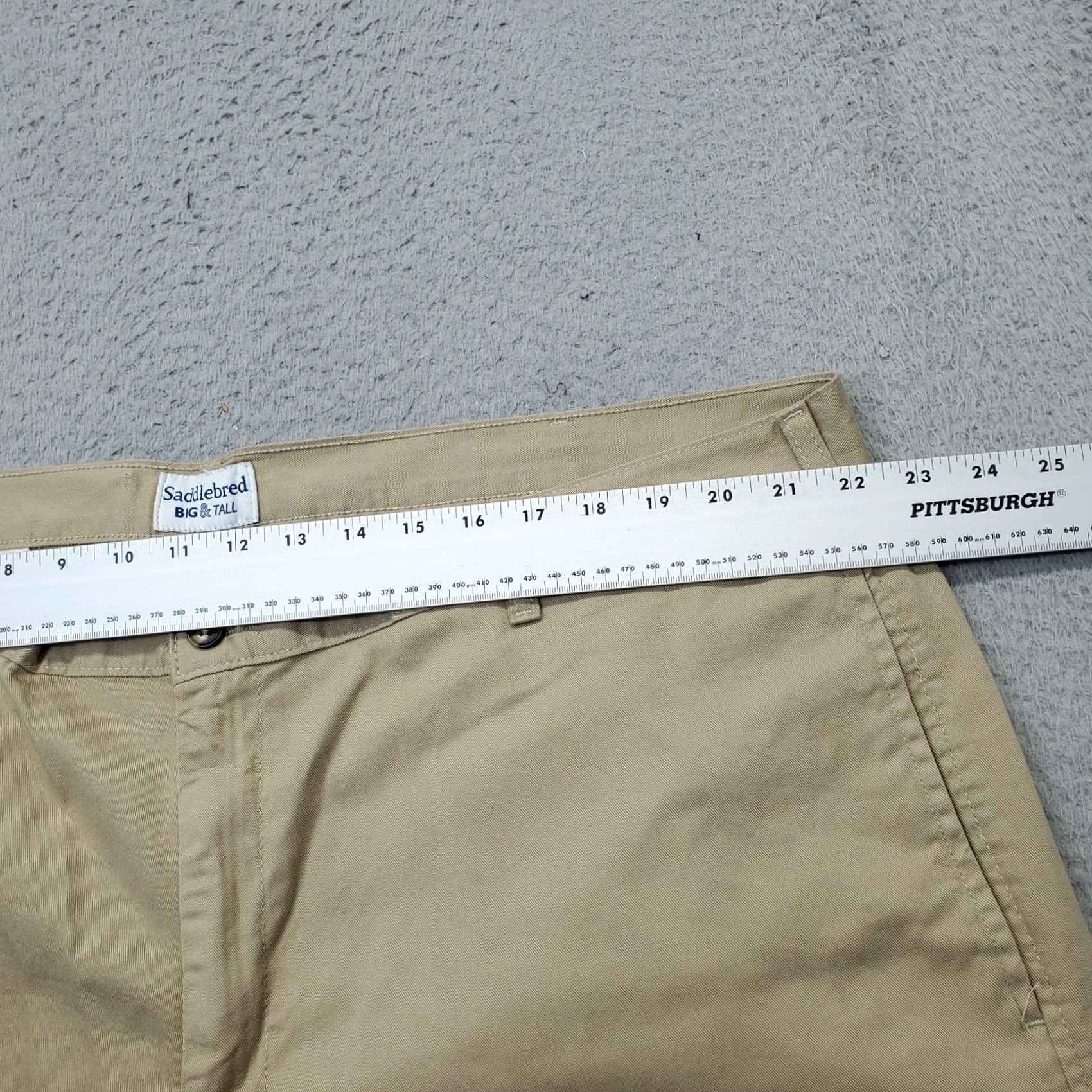 Vintage Saddlebred Mens Chino Shorts 44W Tan Flat Front Stretch 09012 Casual Summer Nicaraguan? Size US 44 / EU 60 - 5 Thumbnail