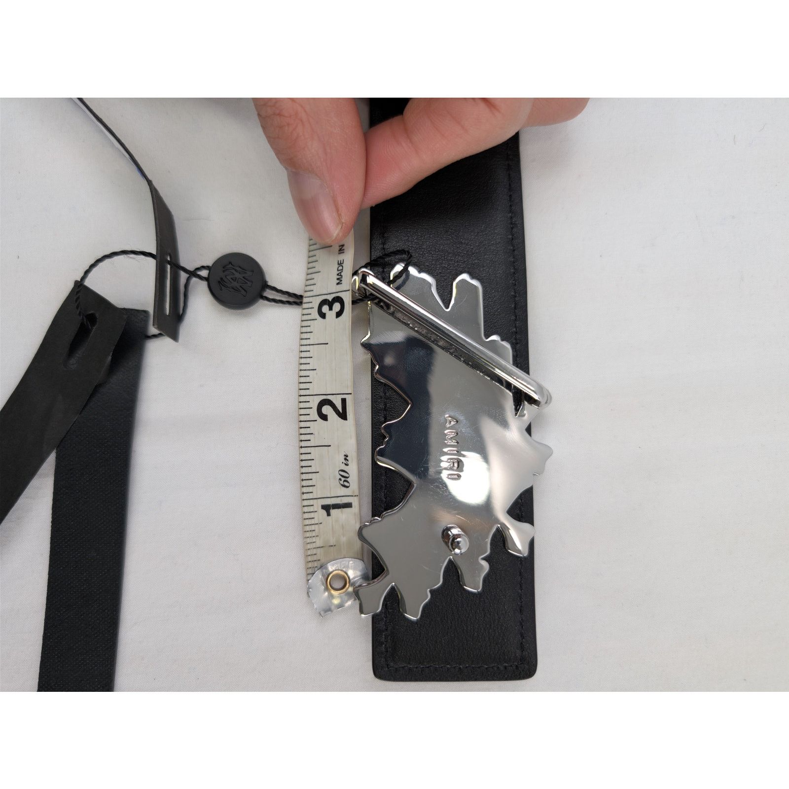 Amiri o1rshd1 Size: 85 / Bones Stacked Belt in Black Size 34 - 11 Thumbnail