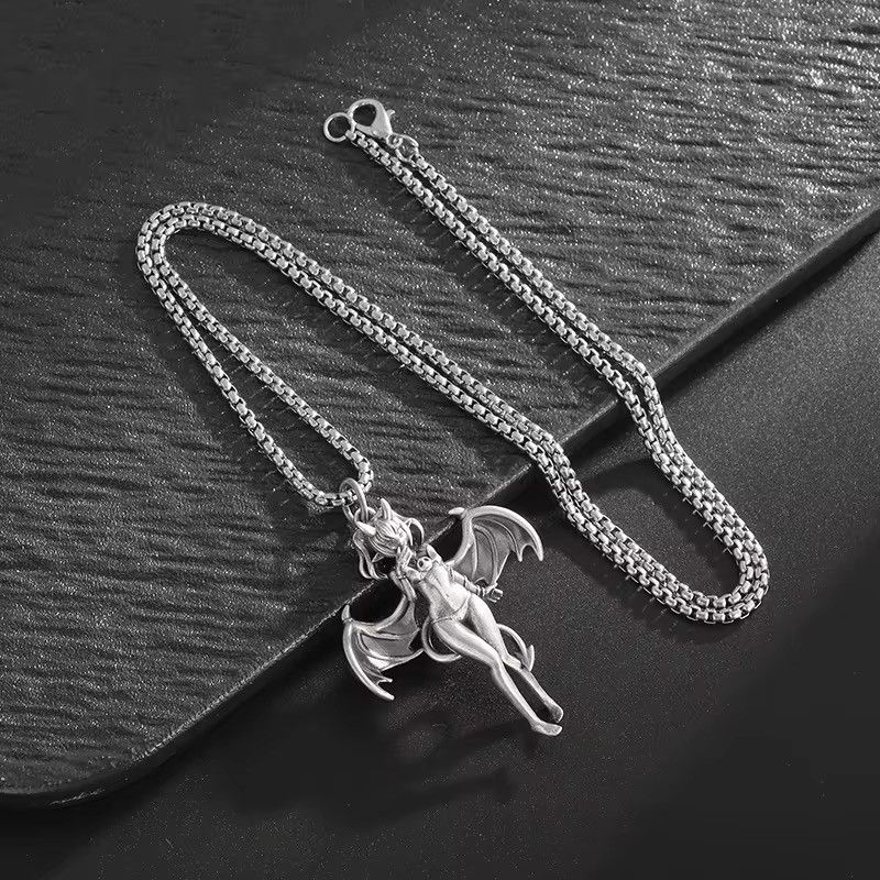 Jewelry Sexy Devil Bat Girl Pendant Necklace Size ONE SIZE - 2 Thumbnail