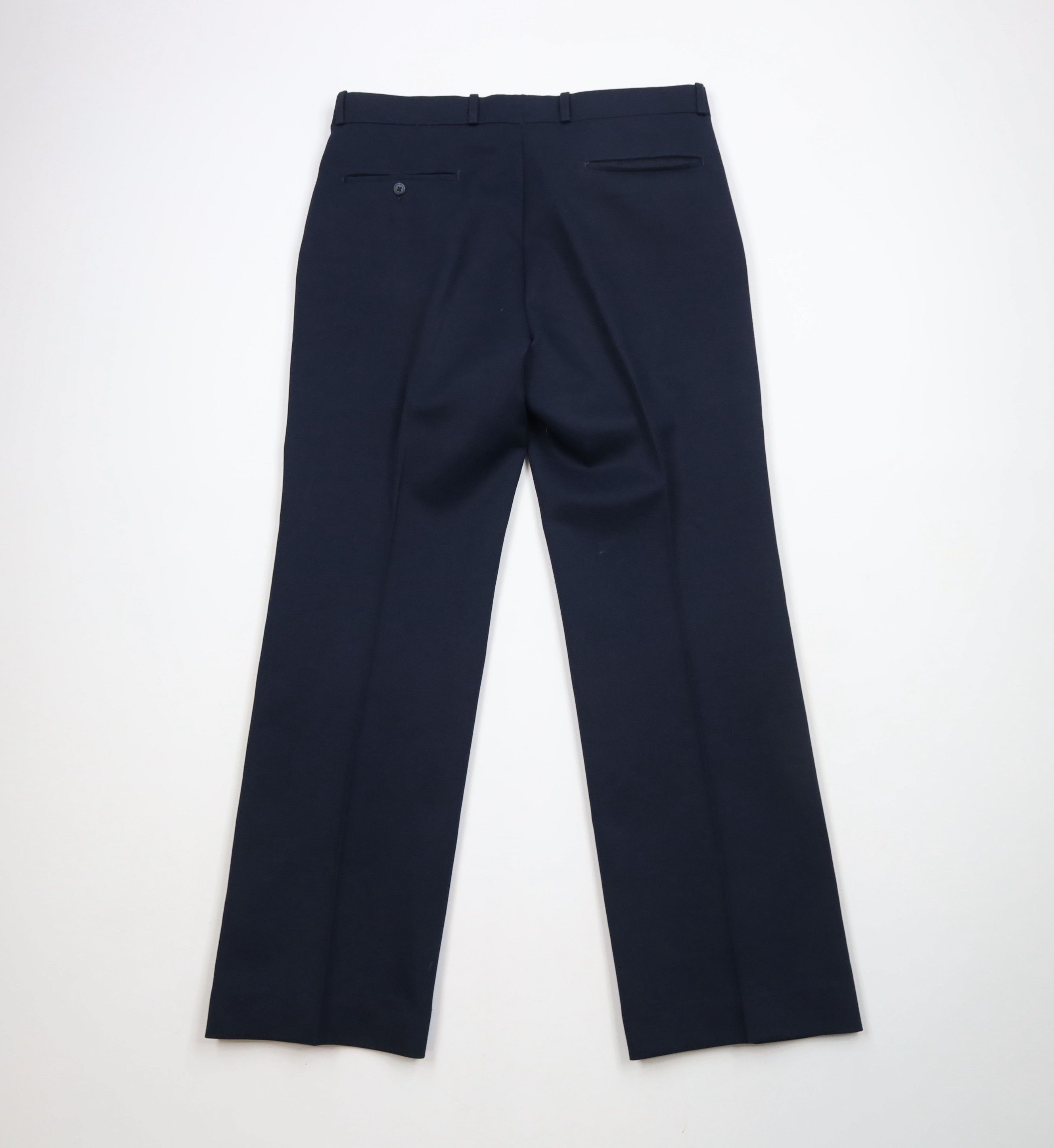 Vintage Vintage 70s Streetwear Flared Wide Leg Chino Pants Navy Blue Size US 34 / EU 50 - 9 Thumbnail