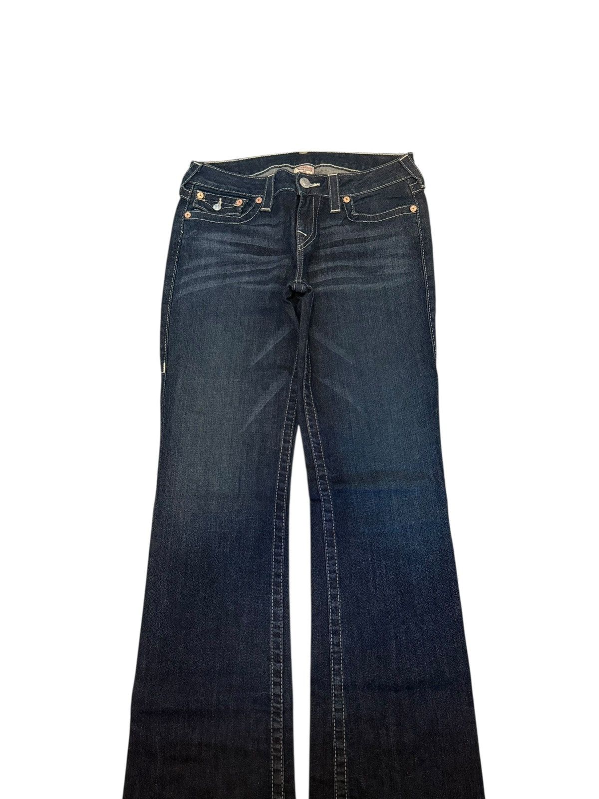 True Religion True Religion Hi-Rise Boot Washed Flared Bootcut Denim Jeans Size 29" - 6 Thumbnail