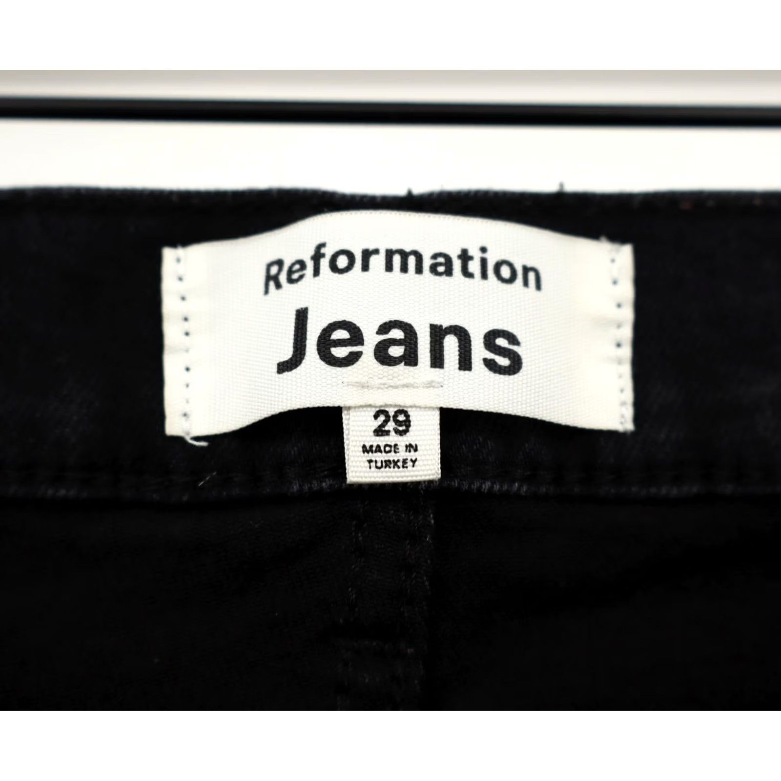 Reformation Reformation Jeans Emma High Rise Wide-Leg Black 29 Women's Regular Denim Cotton Elastane 27" Inseam 5-Pocket Style Pants Size 29" - 3 Thumbnail