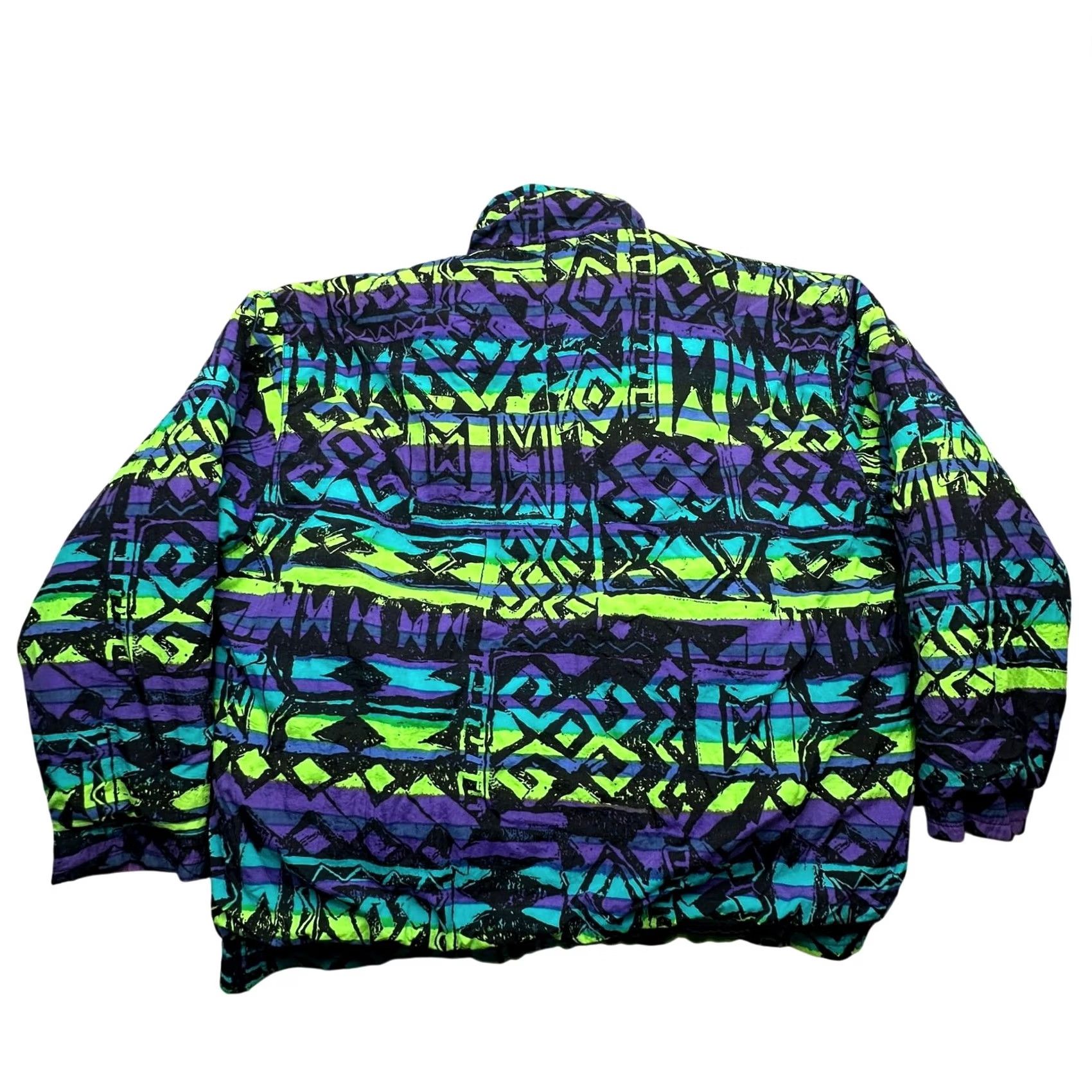 Vintage VINTAGE Vuarnet France Geometric Ski Jacket Mens S Green Purple 90s Full Zip Insulated Geometry Skiing Size US S / EU 44-46 / 1 - 2 Thumbnail